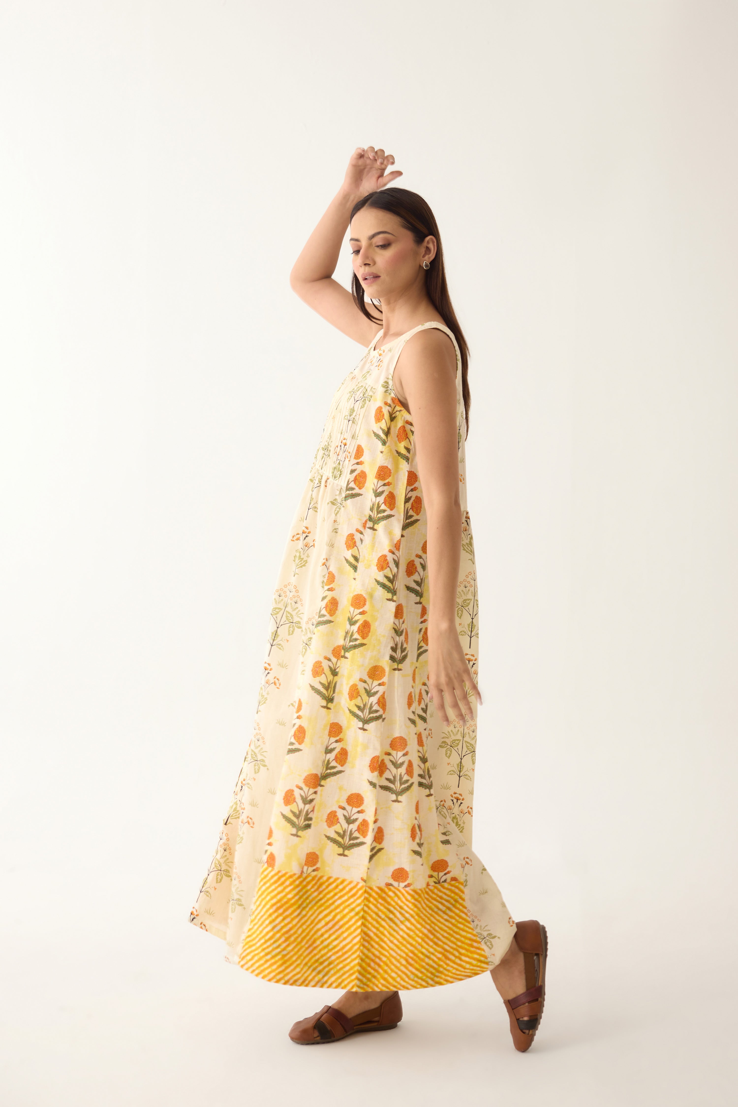 Meera Dress Off White Yellow (10003780862251)