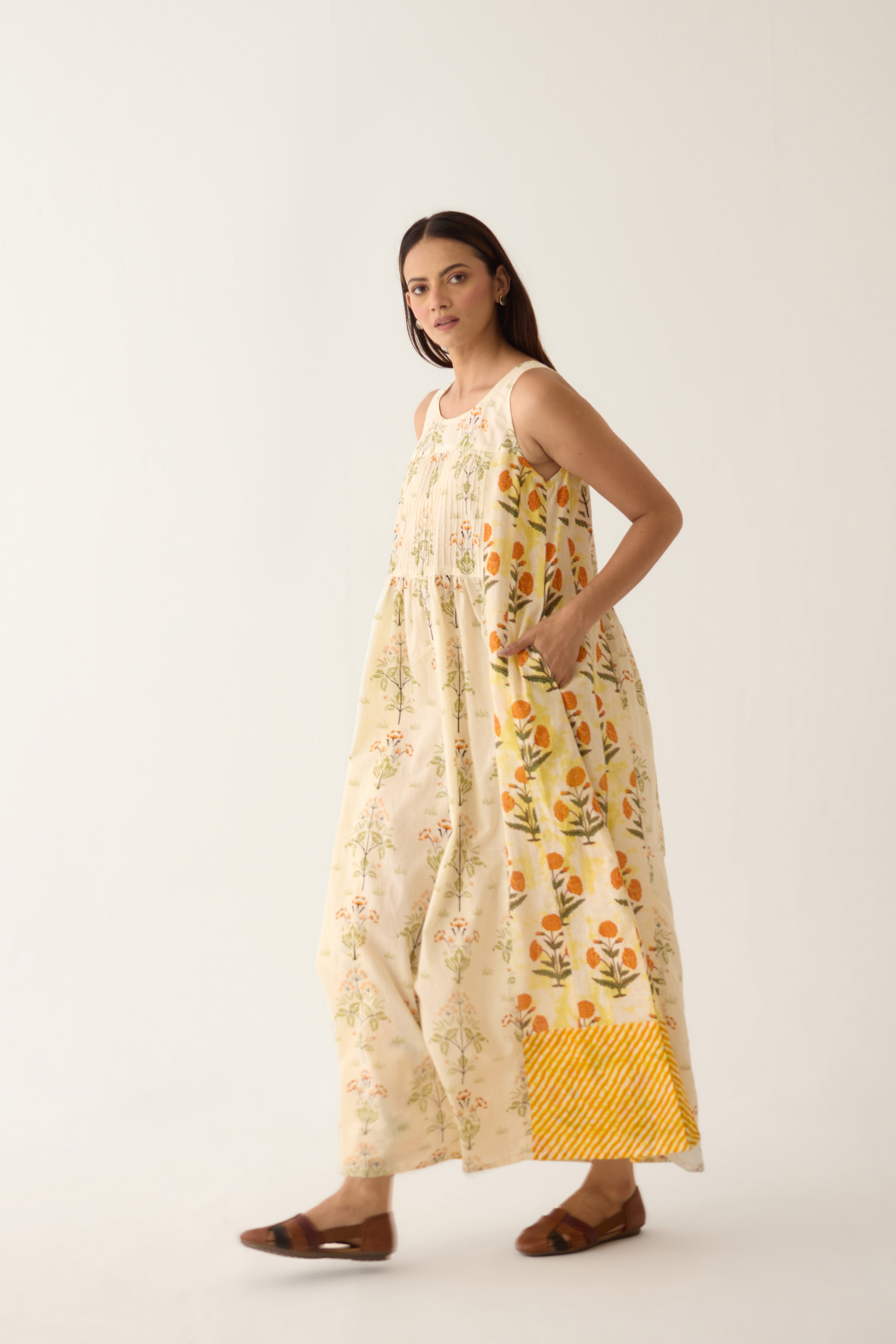 Meera Dress Off White Yellow (10003780862251)