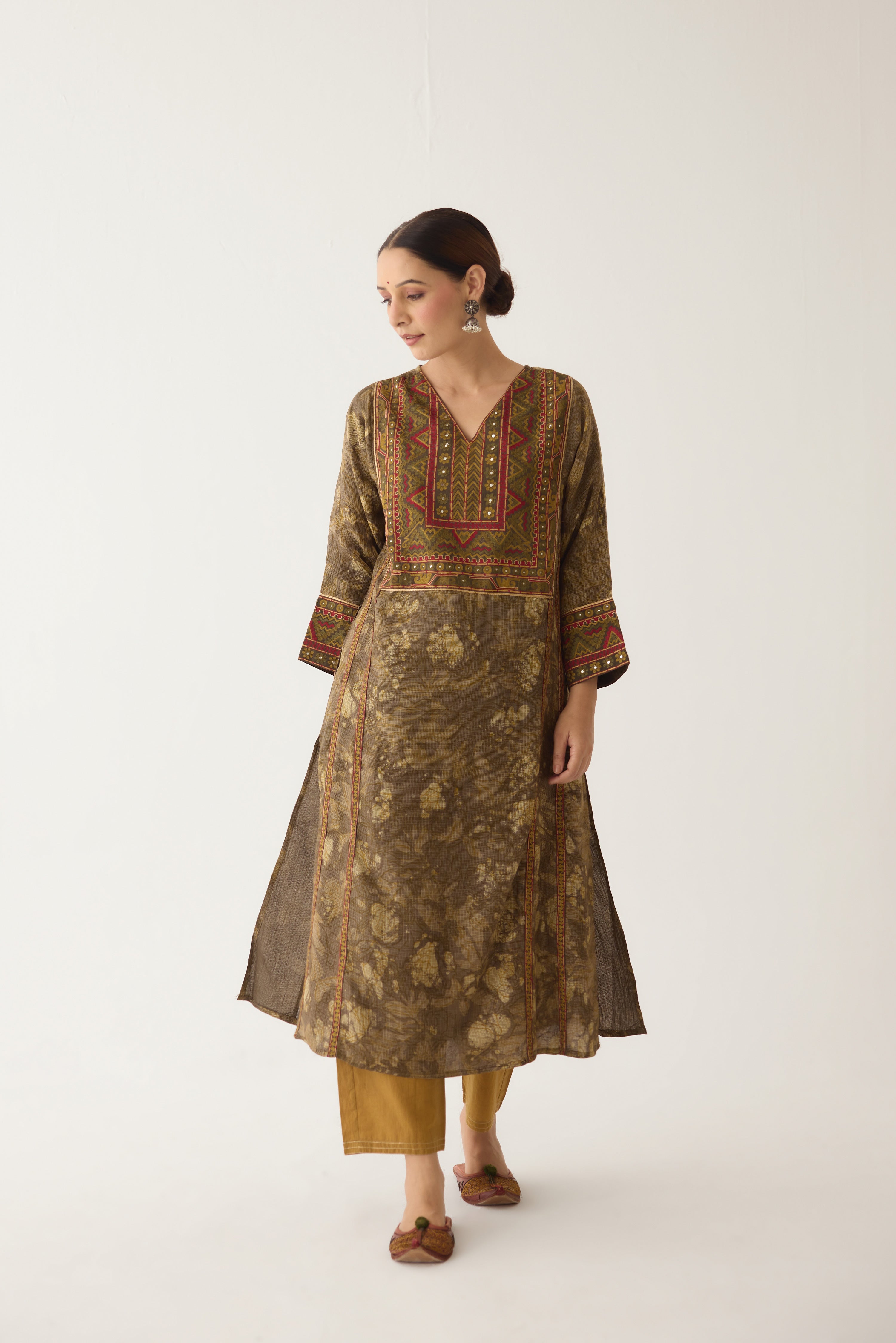 Tulsi Kurta Brown Beige (Set of 3) (9997140459819)
