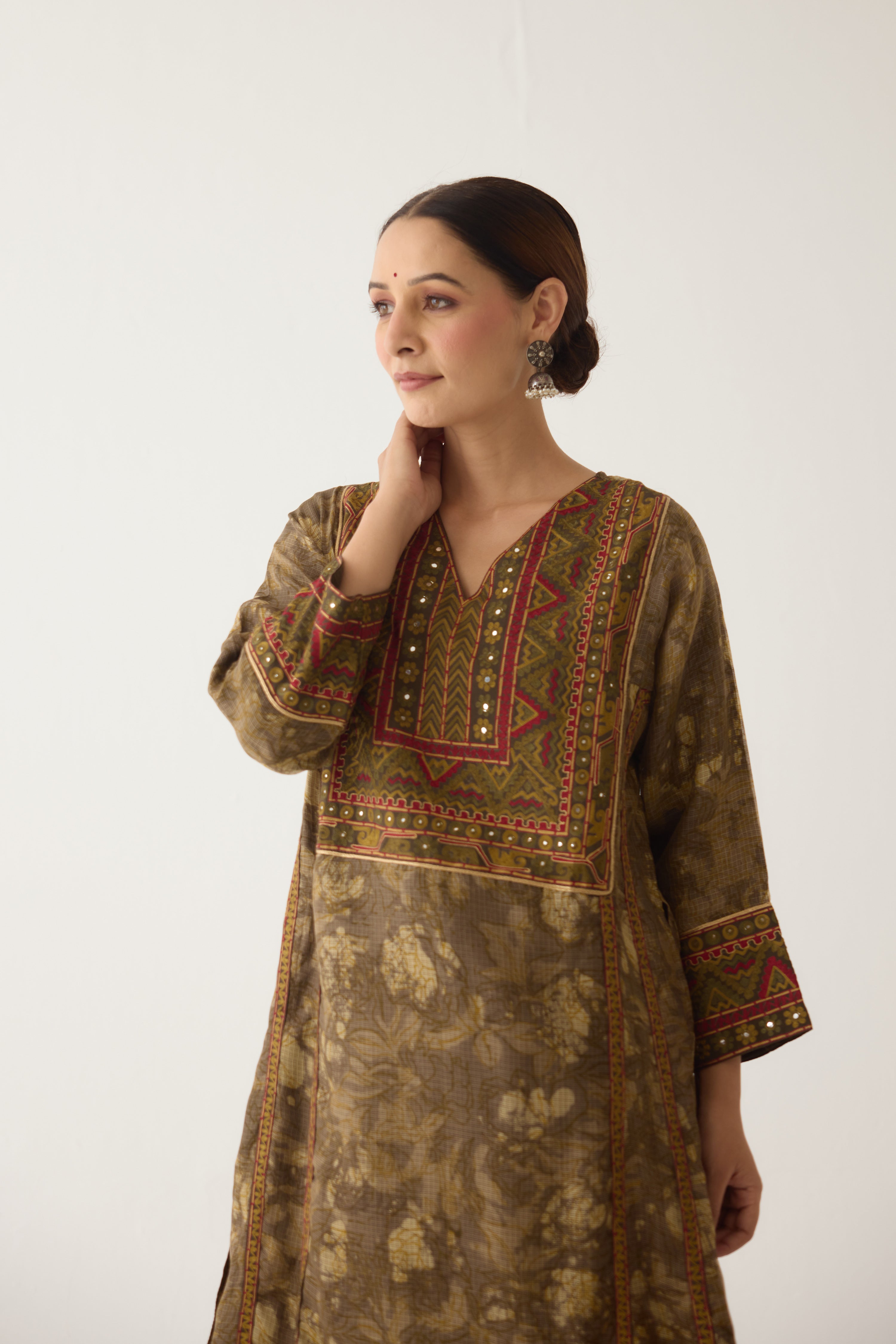 Tulsi Kurta Brown Beige (Set of 3) (9997140459819)