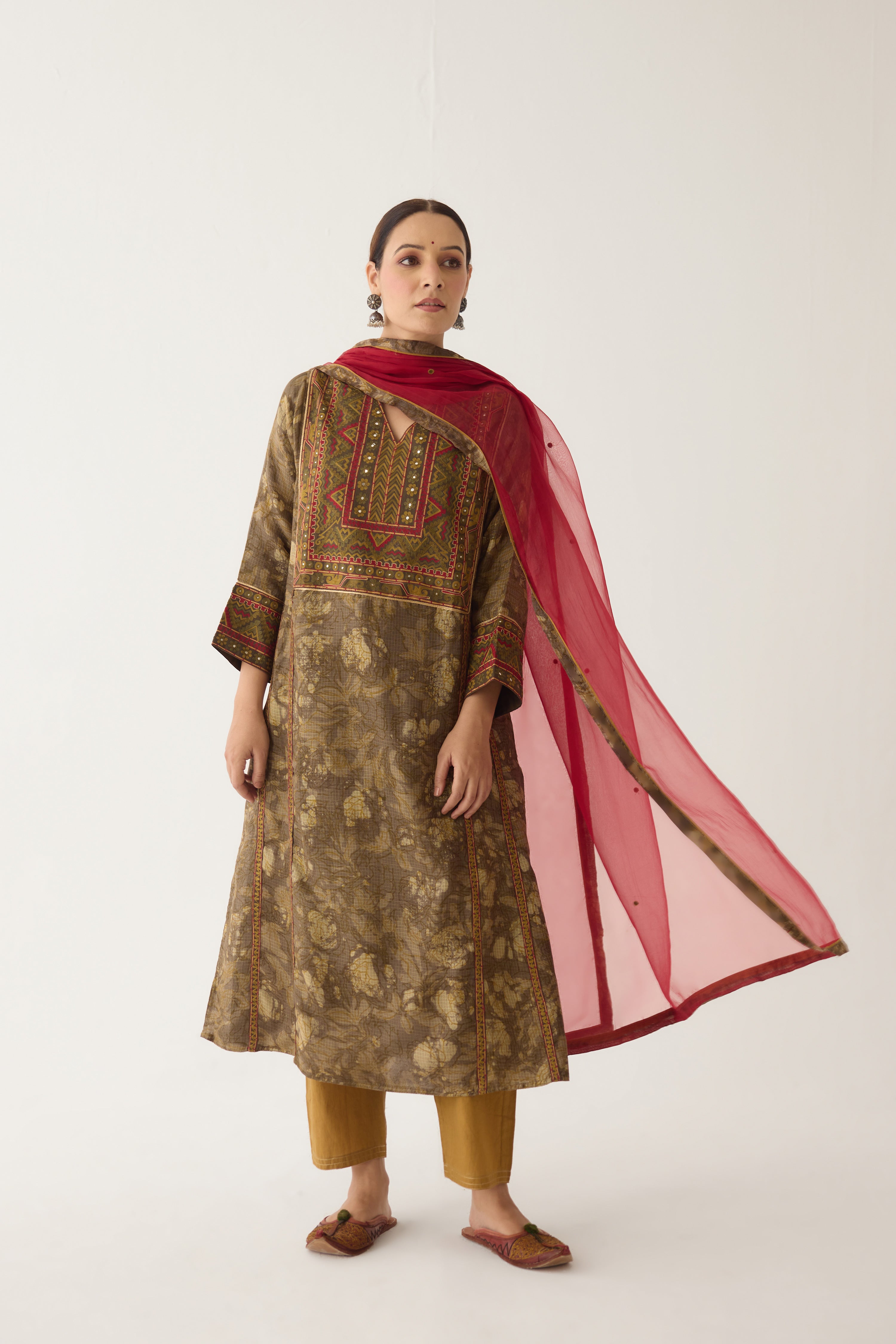 Tulsi Kurta Brown Beige (Set of 3) (9997140459819)