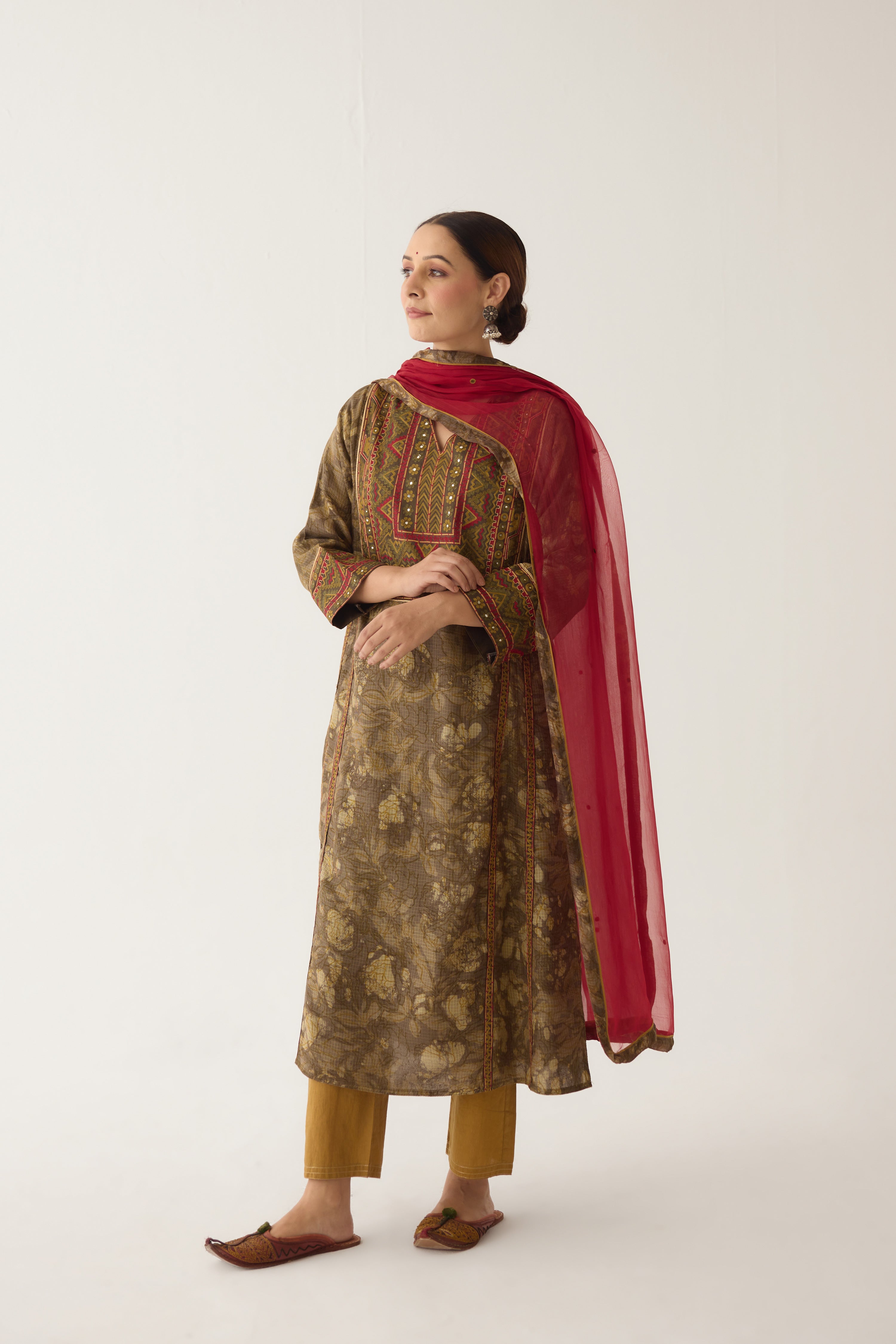 Tulsi Kurta Brown Beige (Set of 3) (9997140459819)