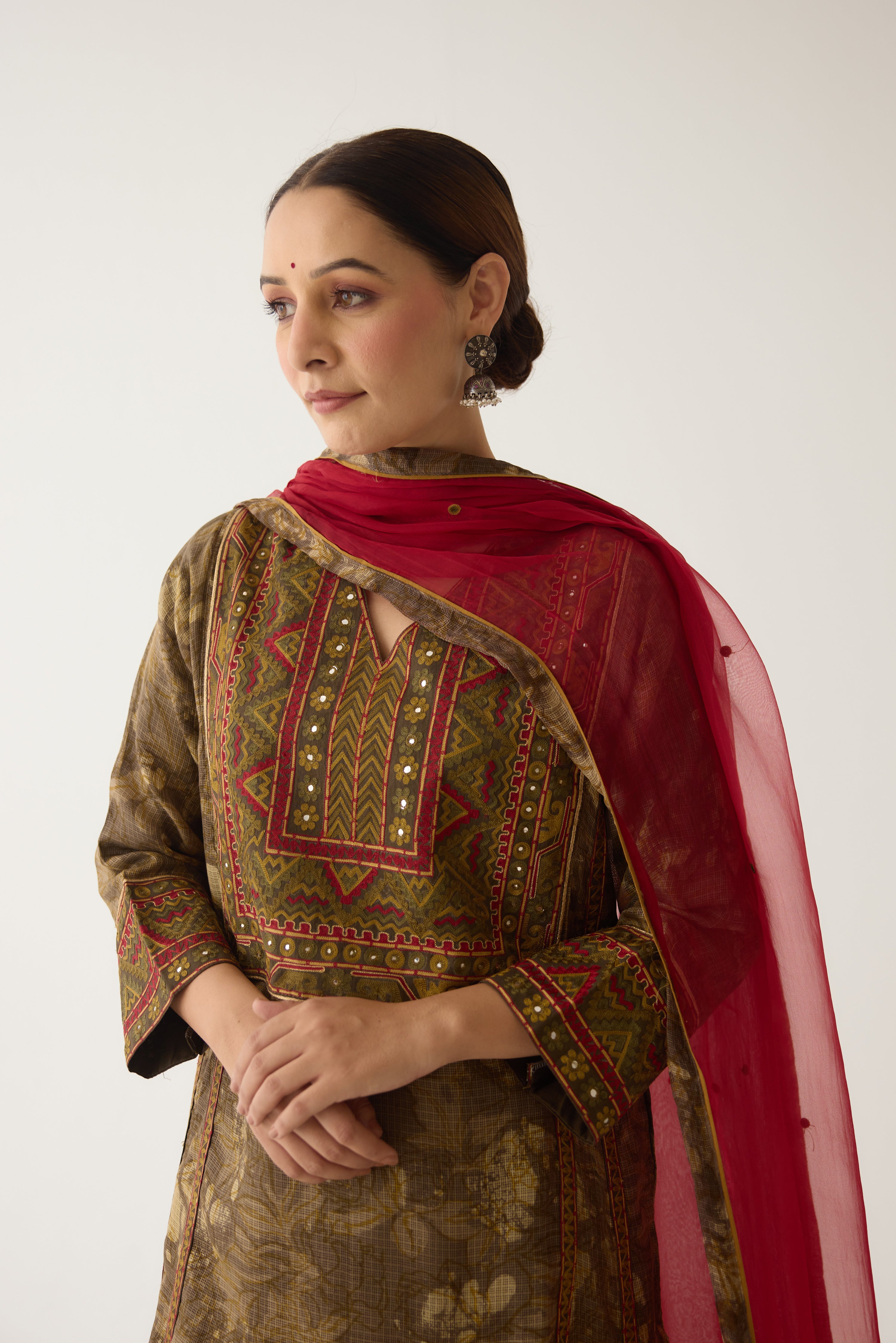 Tulsi Kurta Brown Beige (Set of 3) (9997140459819)