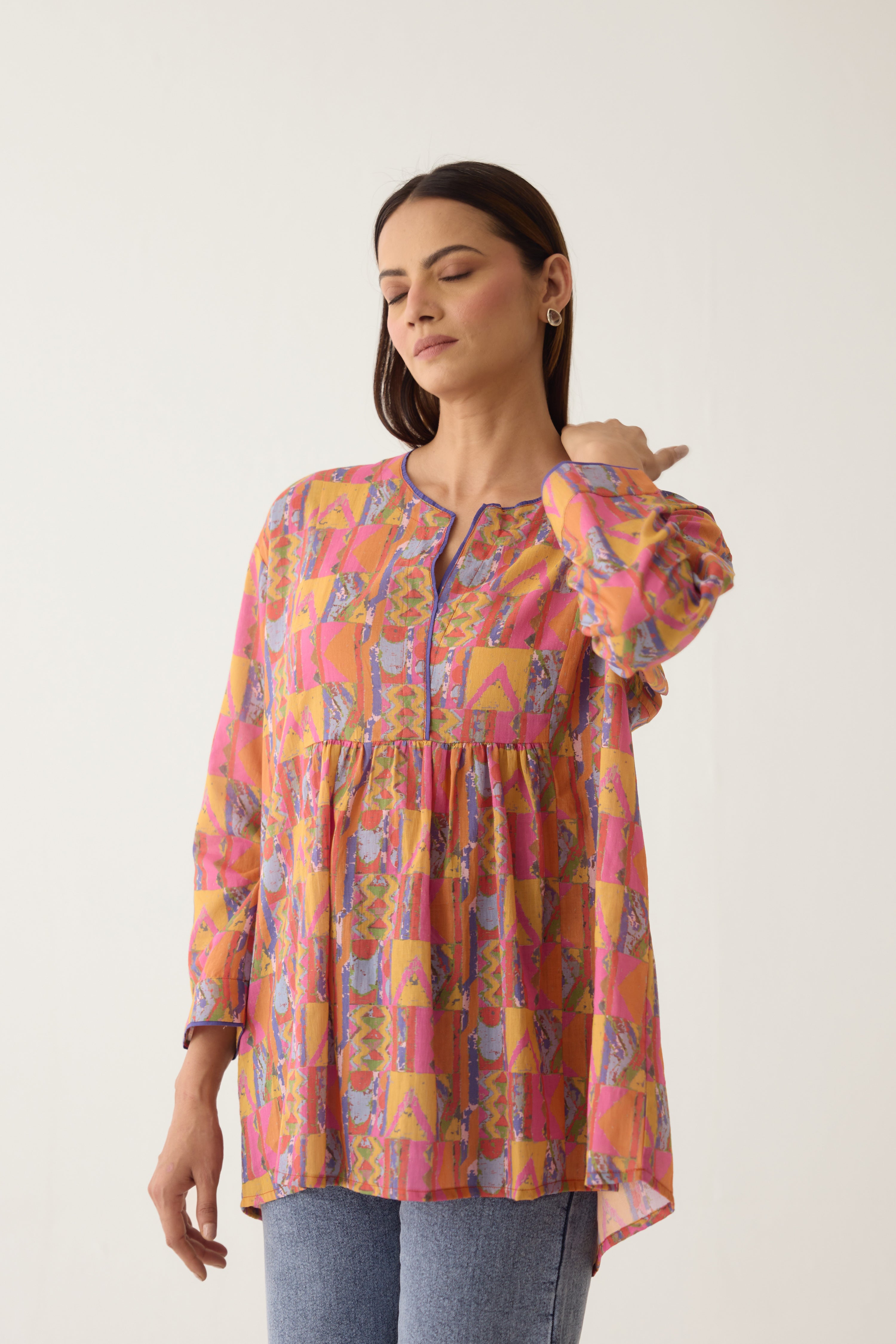 Sofia Top Pink Orange (10003776897323)