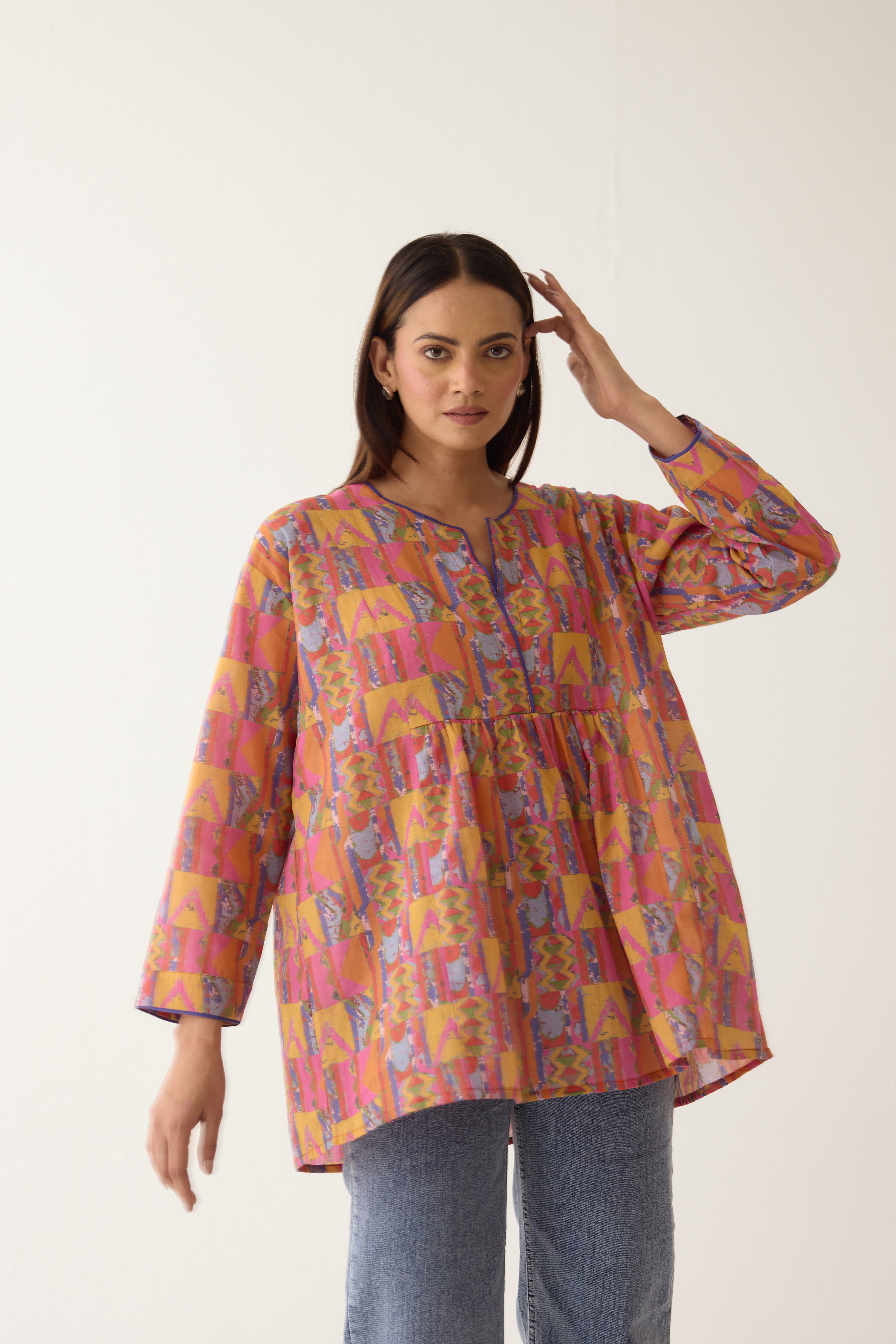 Sofia Top Pink Orange (10003776897323)