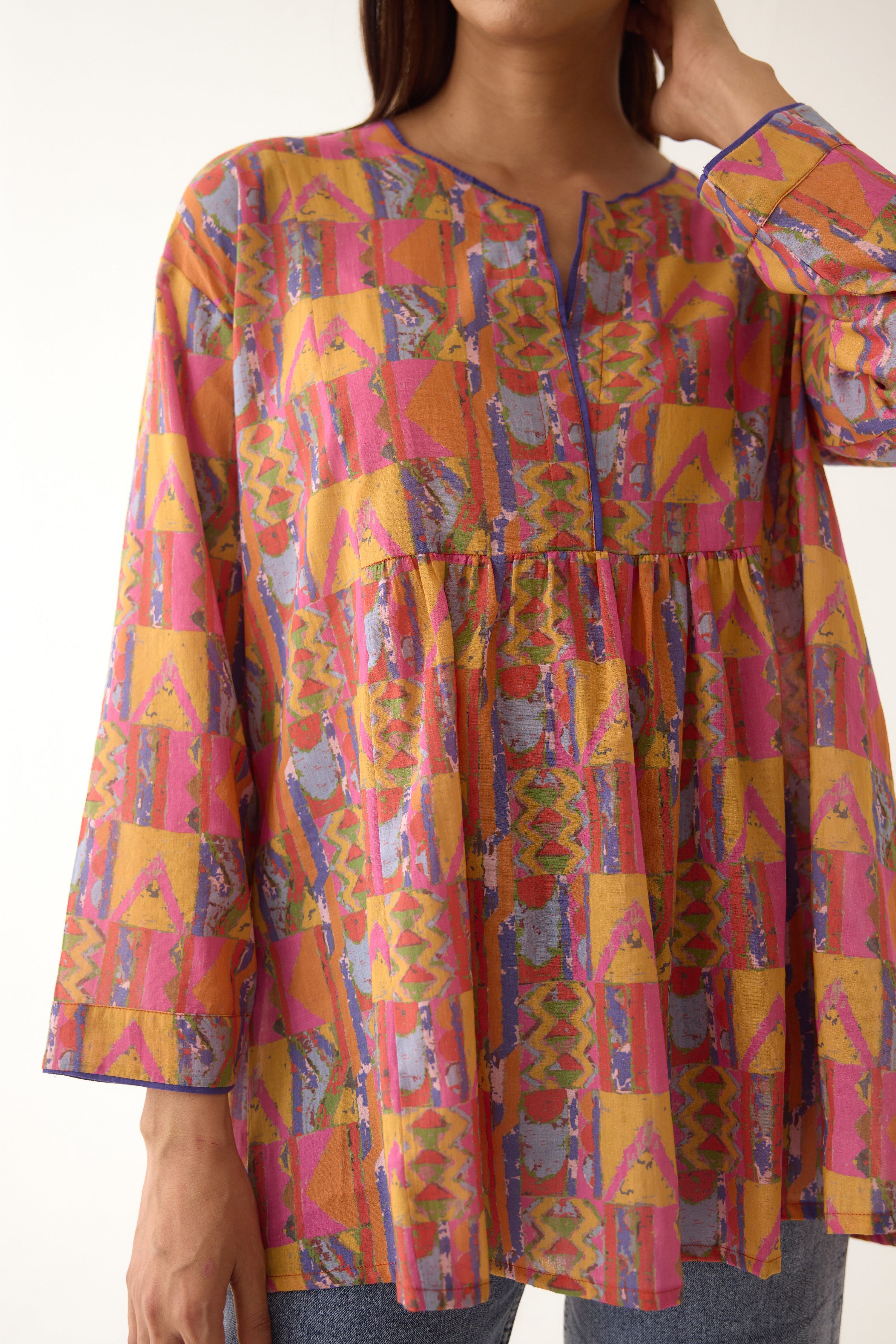 Sofia Top Pink Orange (10003776897323)