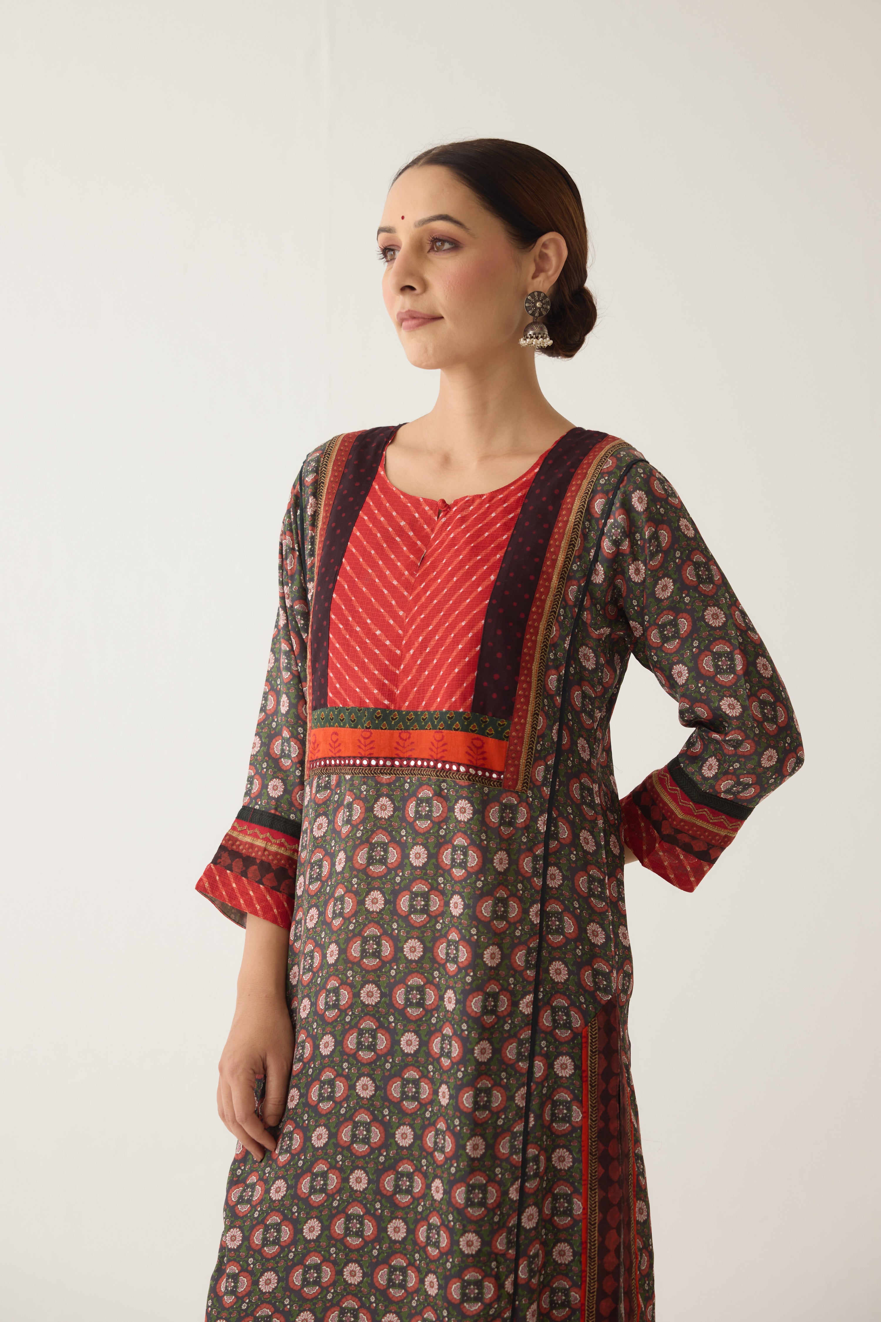 Rozana Kurta Black/ Bottle Green (Set of 2) (9996412420395)