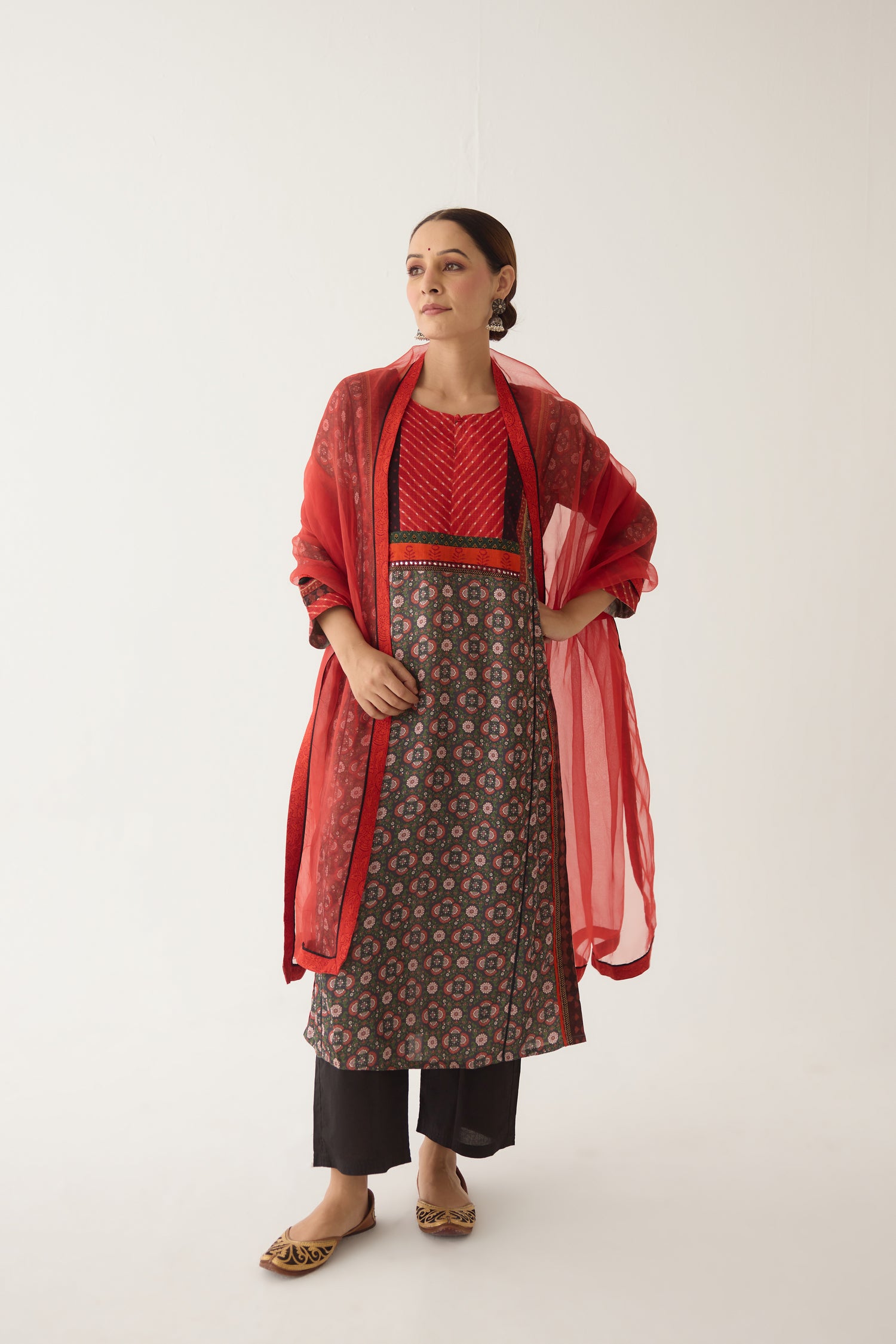 Rozana Kurta Black/ Bottle Green (Set of 2) (9996412420395)