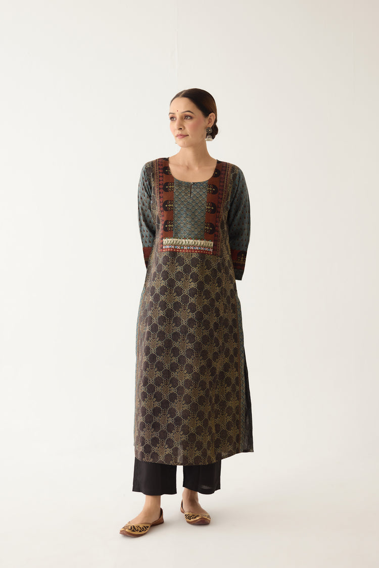 Rozana Kurta Black/ Blue (Set of 2) (9996978127147)