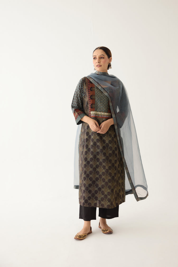 Rozana Kurta Black/ Blue (Set of 2) (9996978127147)