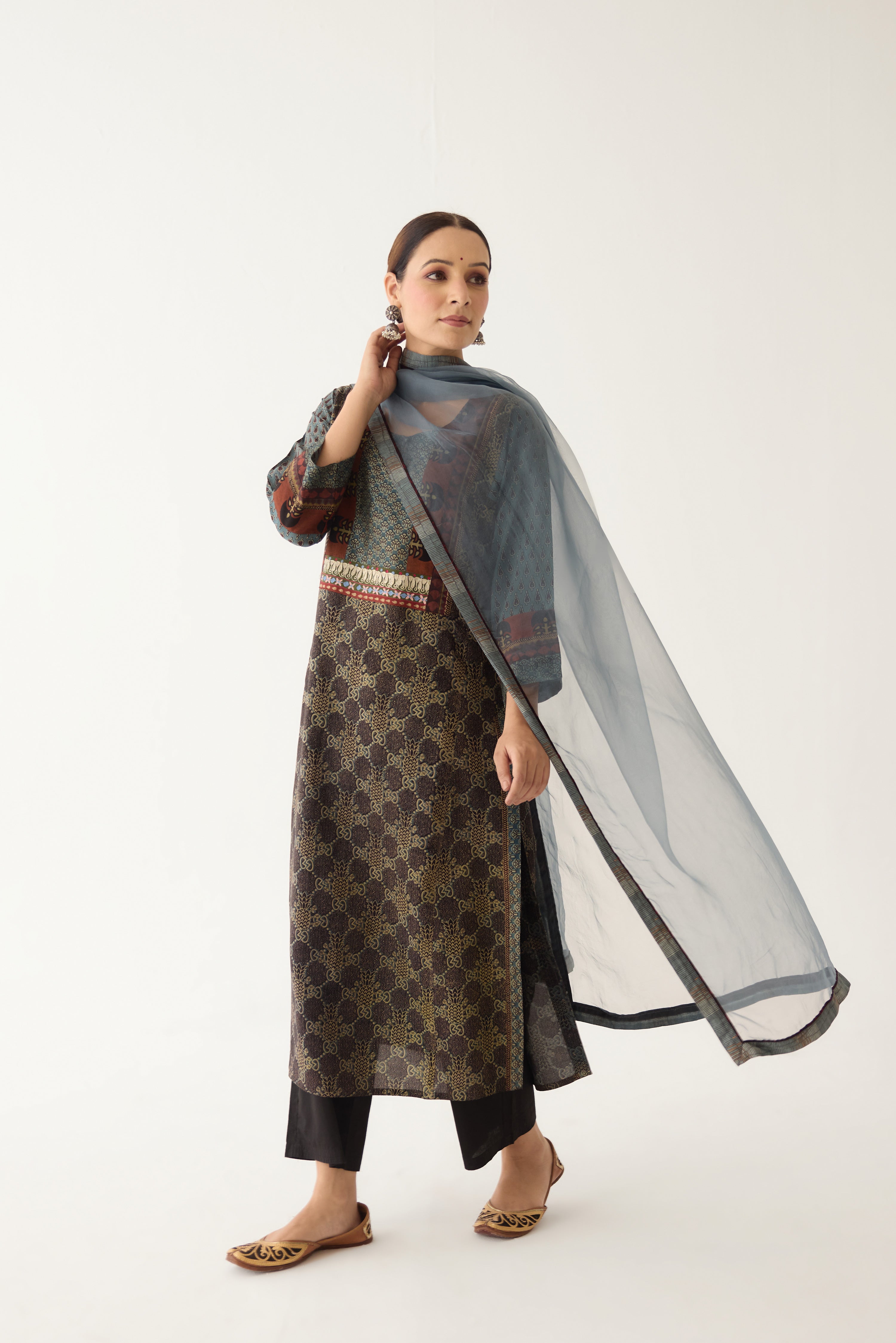 Rozana Kurta Black/ Blue (Set of 2) (9996978127147)