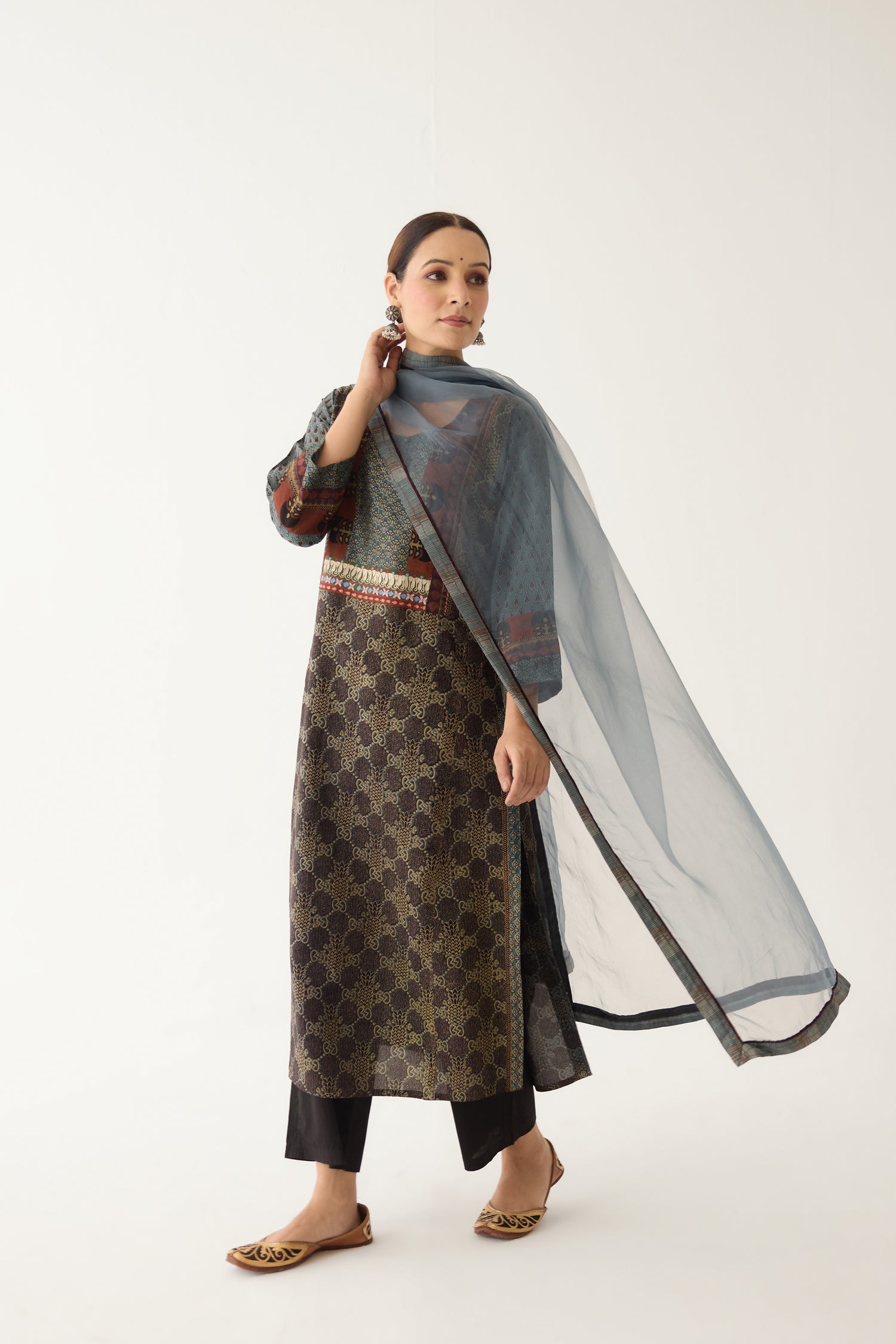 Rozana Kurta Black/ Blue (Set of 2) (9996978127147)