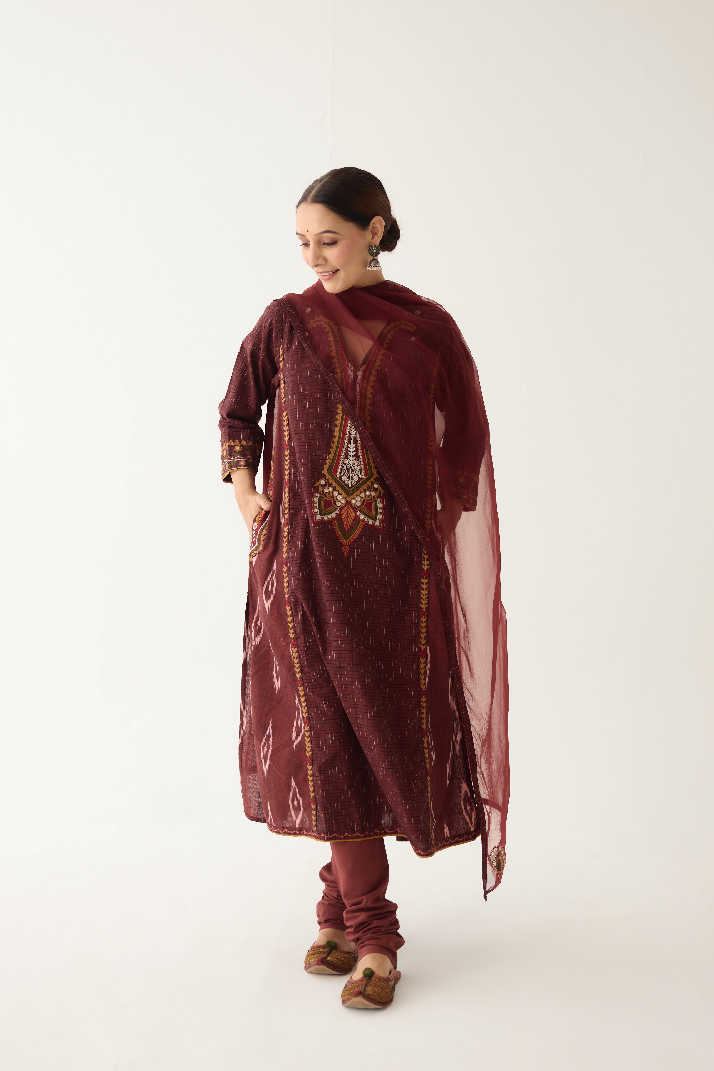 Siya Dupatta Maroon (9997431603499)