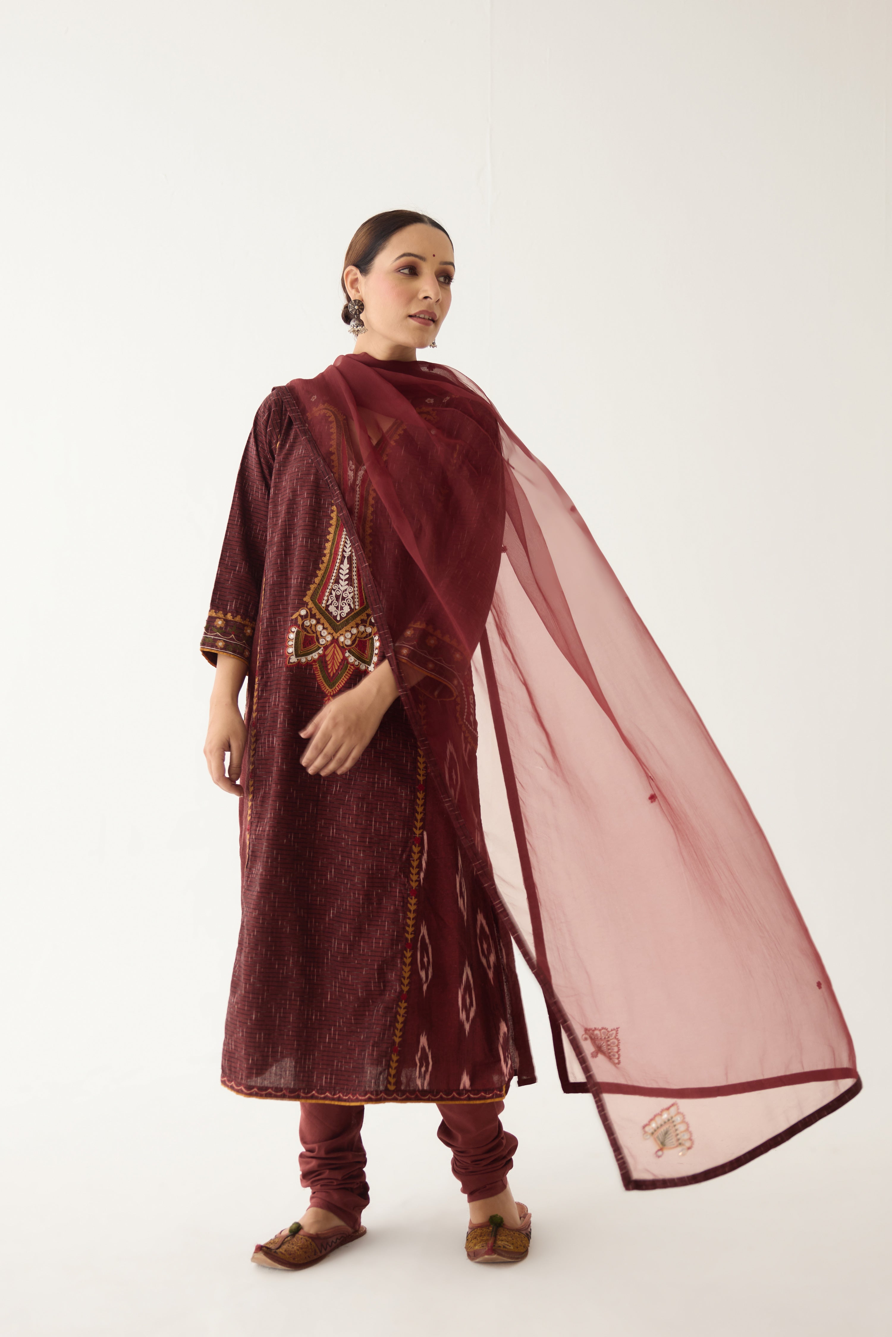 Siya Dupatta Maroon (9997431603499)