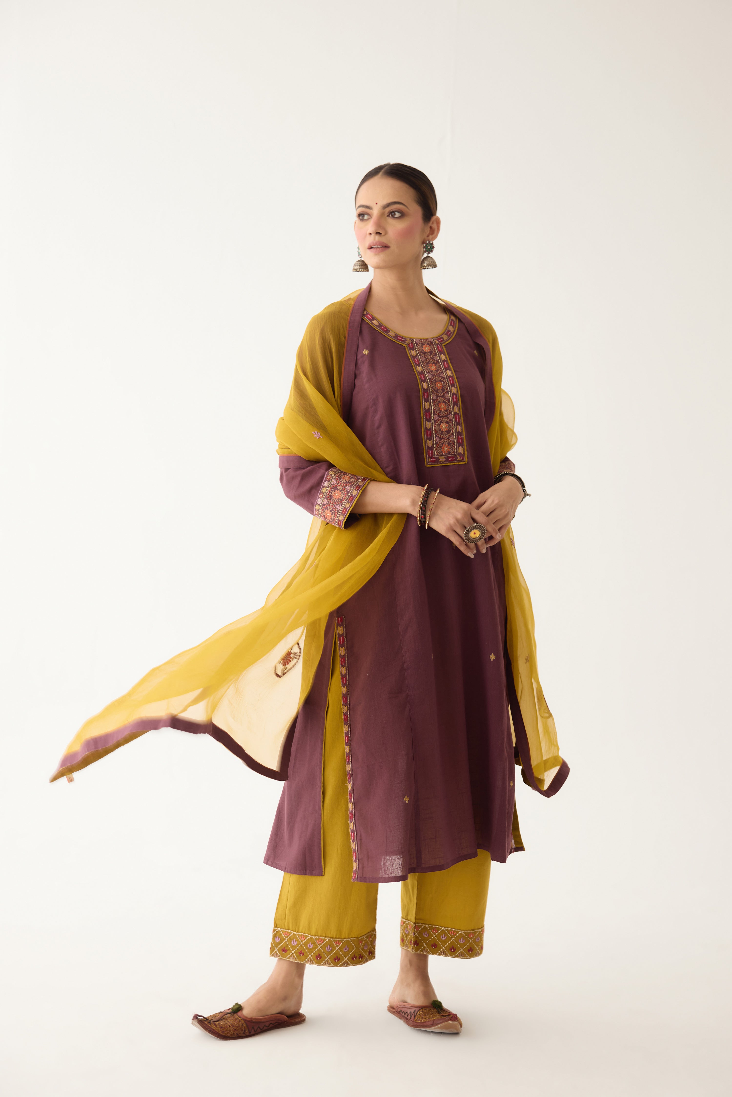 Elena Dupatta Mustard (9997426557227)