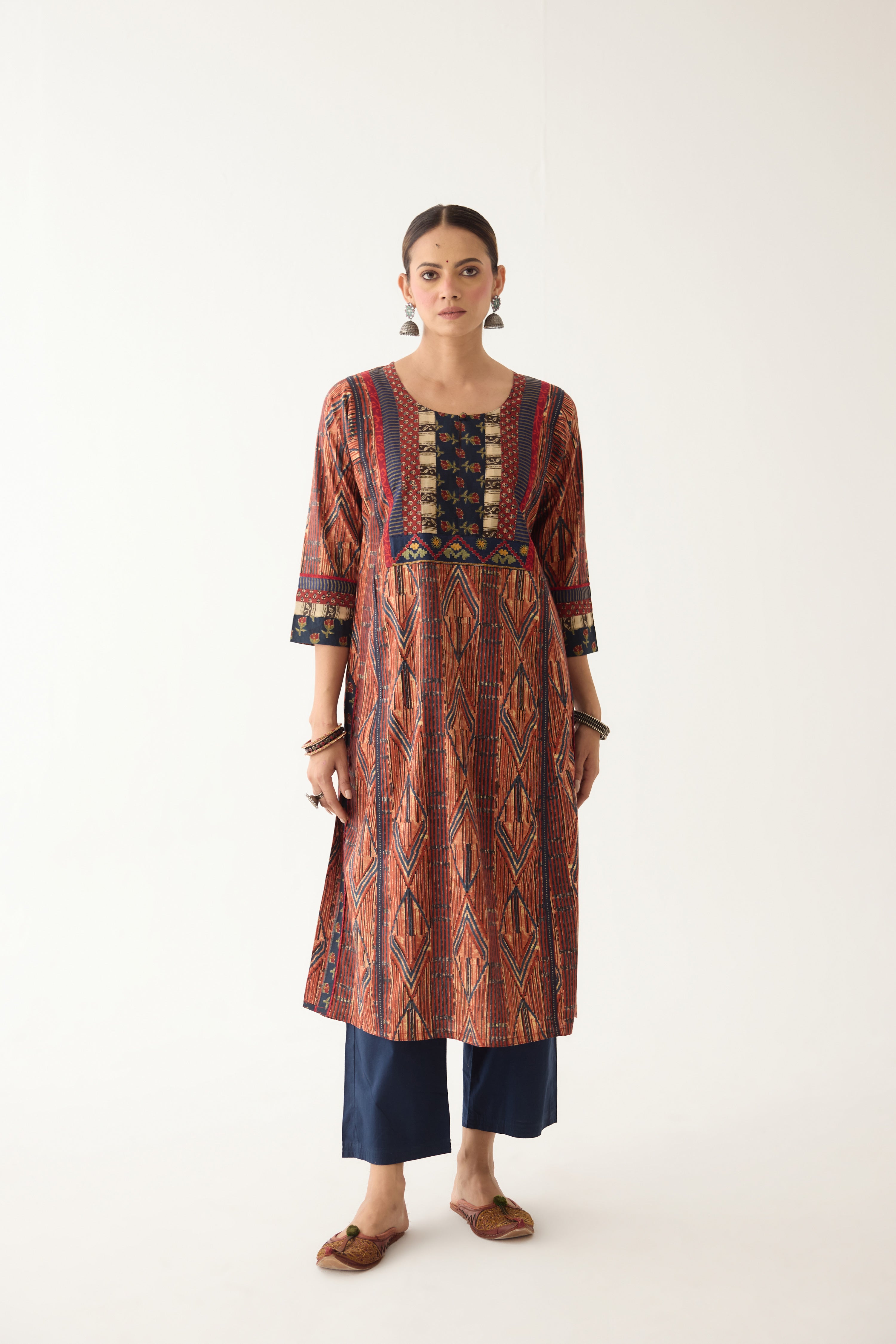 Rozana Kurta Red/ Blue (Set of 3) (9996884640043)