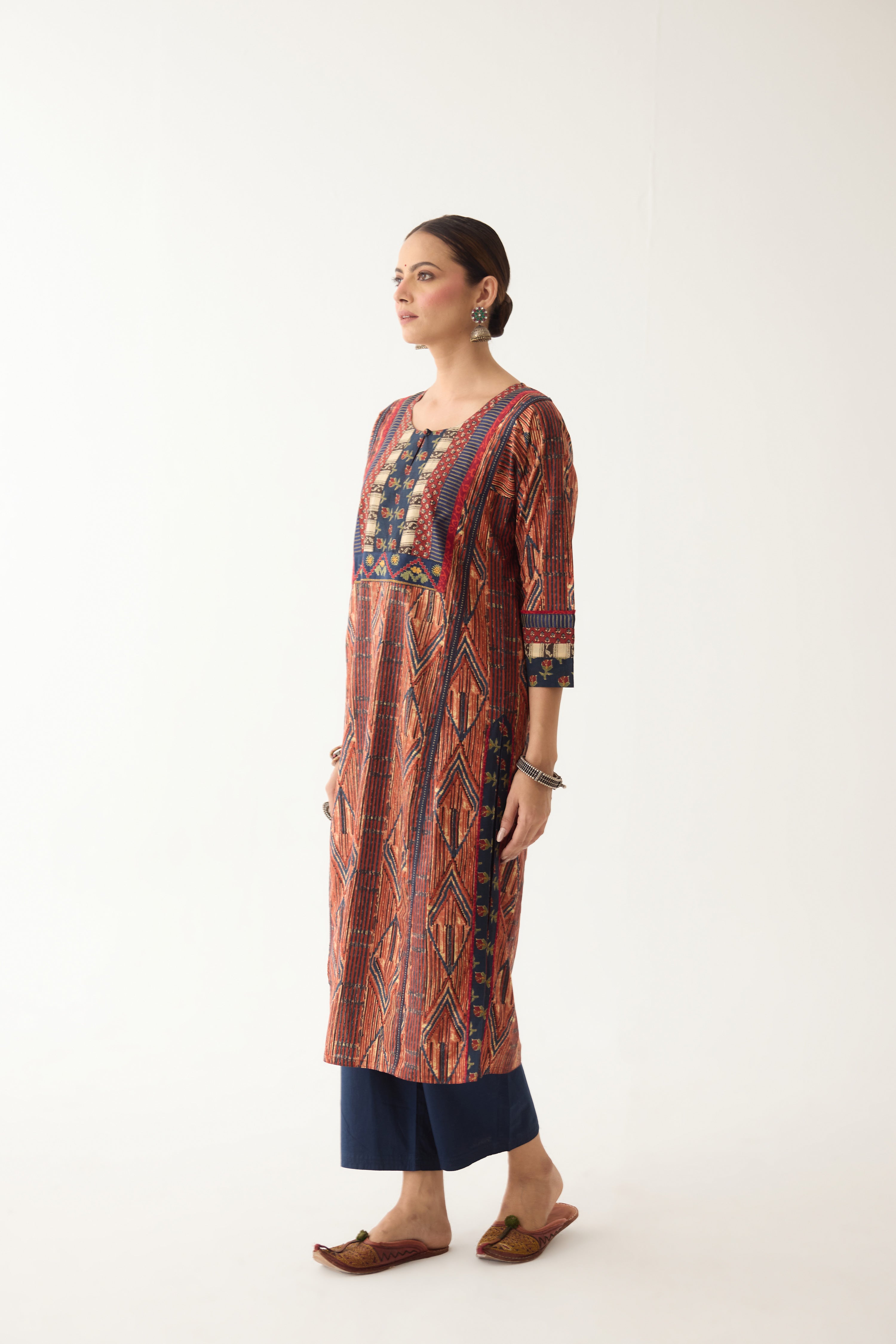 Rozana Kurta Red/ Blue (Set of 3) (9996884640043)