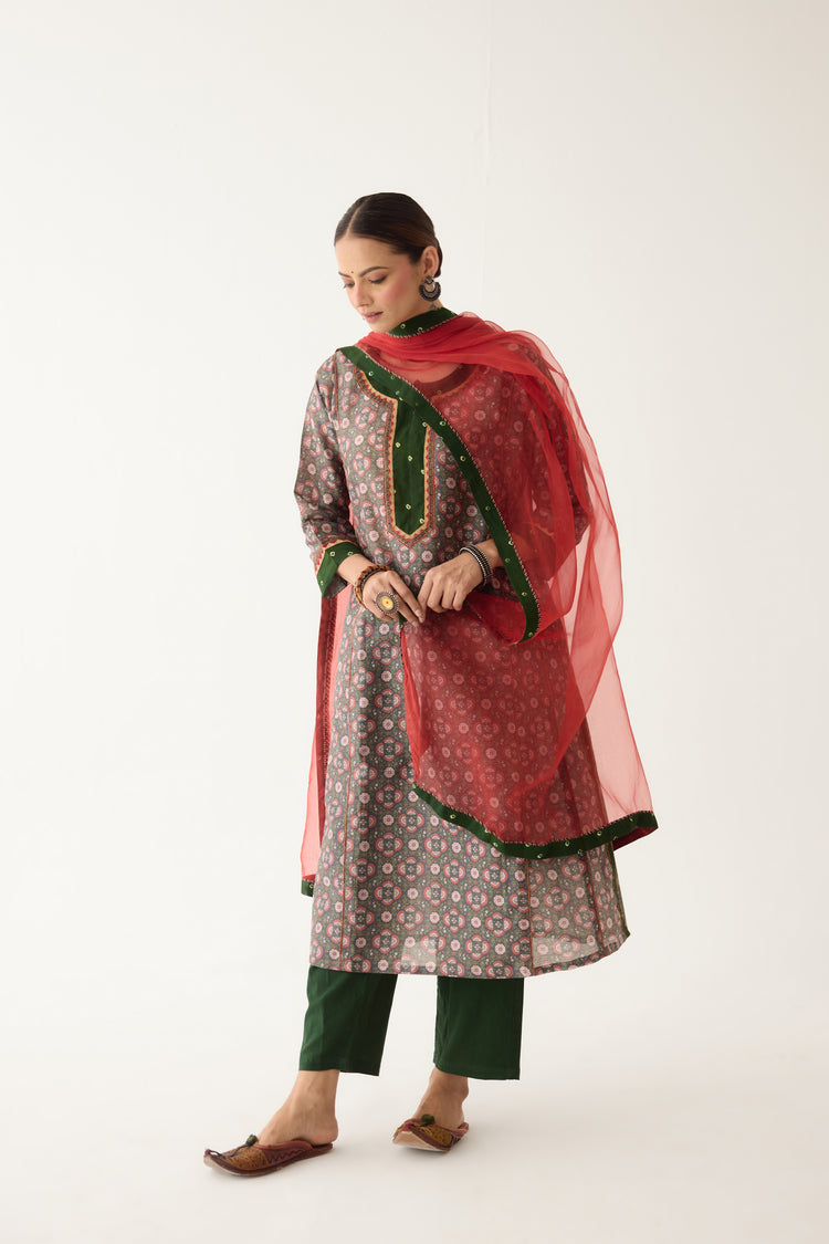 Adya Kurta Grey/ Green (Set of 3) (9996706873643)