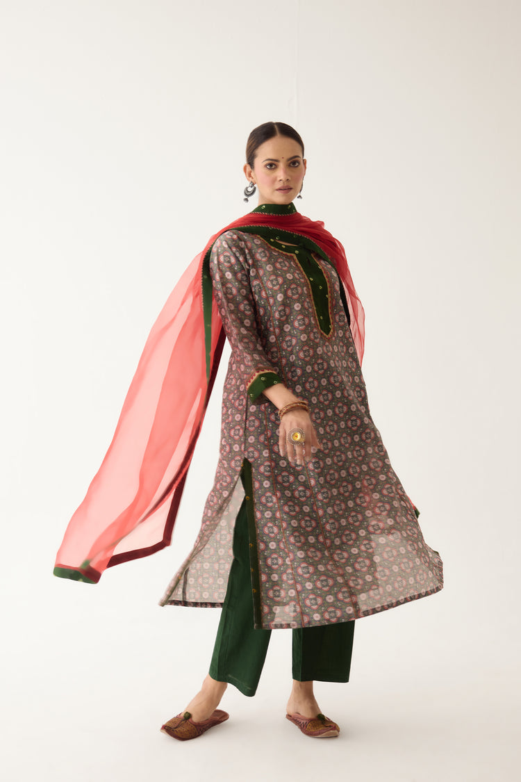 Adya Kurta Grey/ Green (Set of 3) (9996706873643)