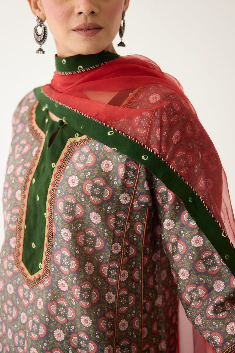 Adya Kurta Grey/ Green (Set of 3) (9996706873643)