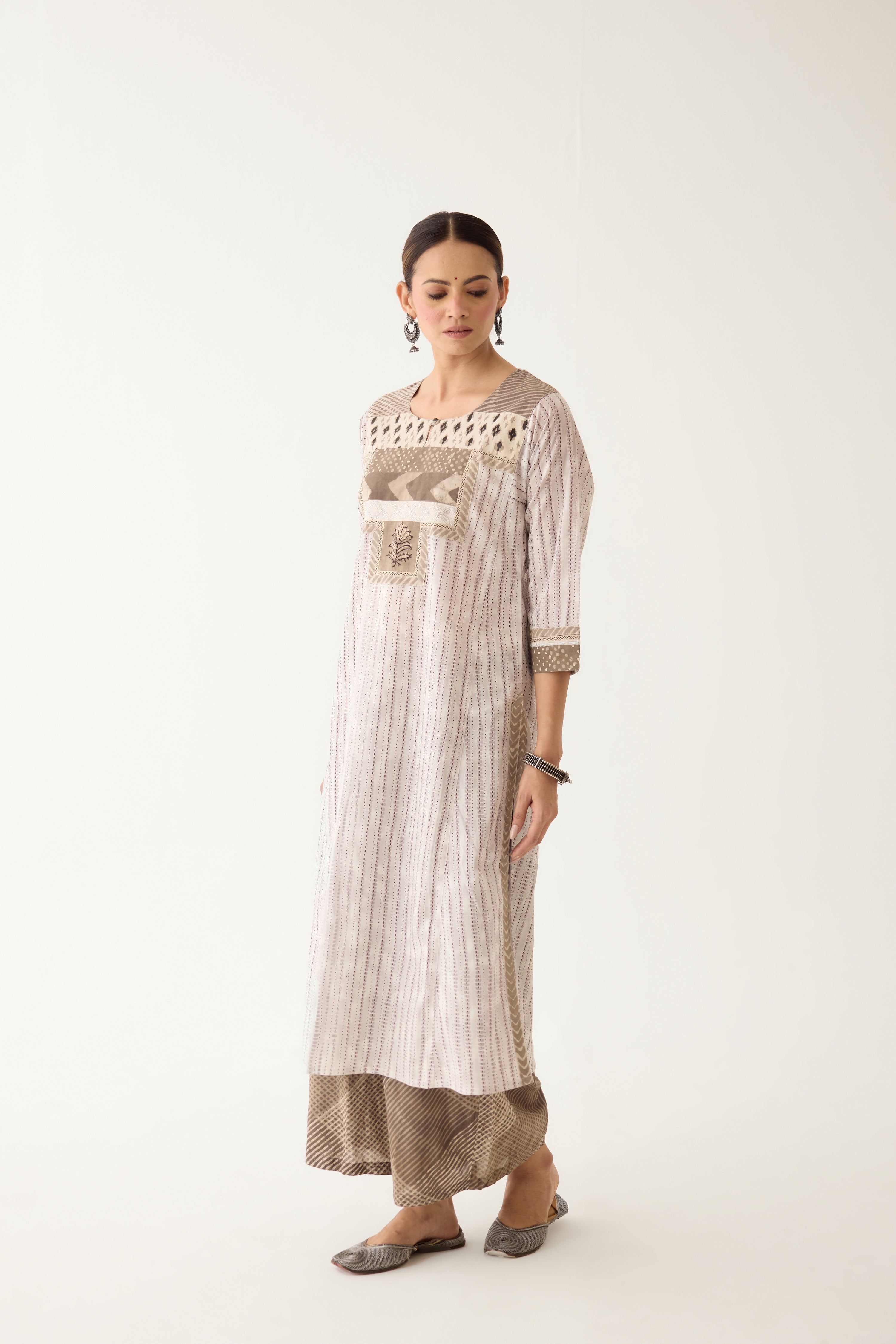 Rozana Kurta Light Grey/ Brown (Set of 3) (9996404293931)