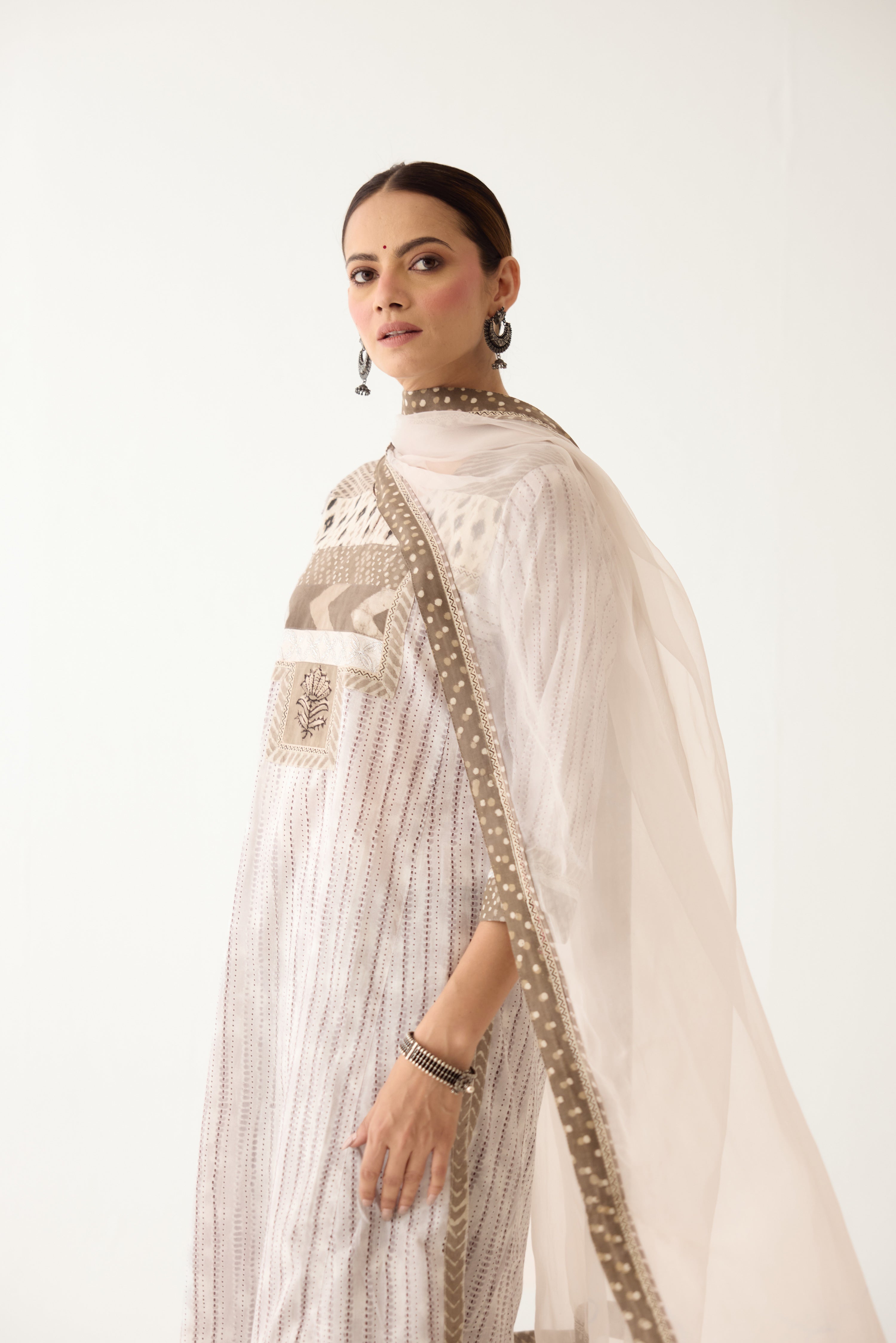 Rozana Kurta Light Grey/ Brown (Set of 3) (9996404293931)