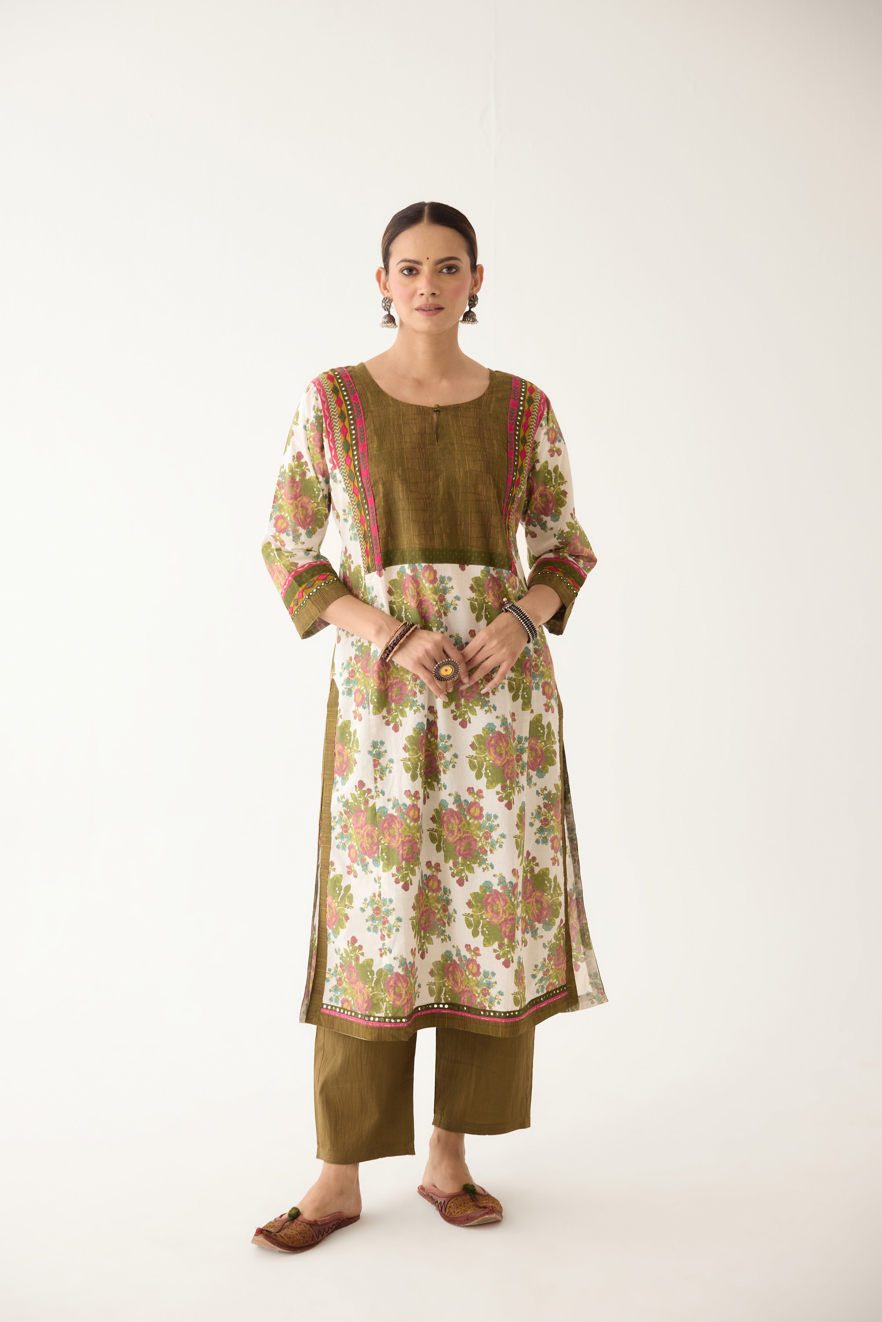 Rozana Kurta Cream/ Blush (Set of 3) (9996199264555)