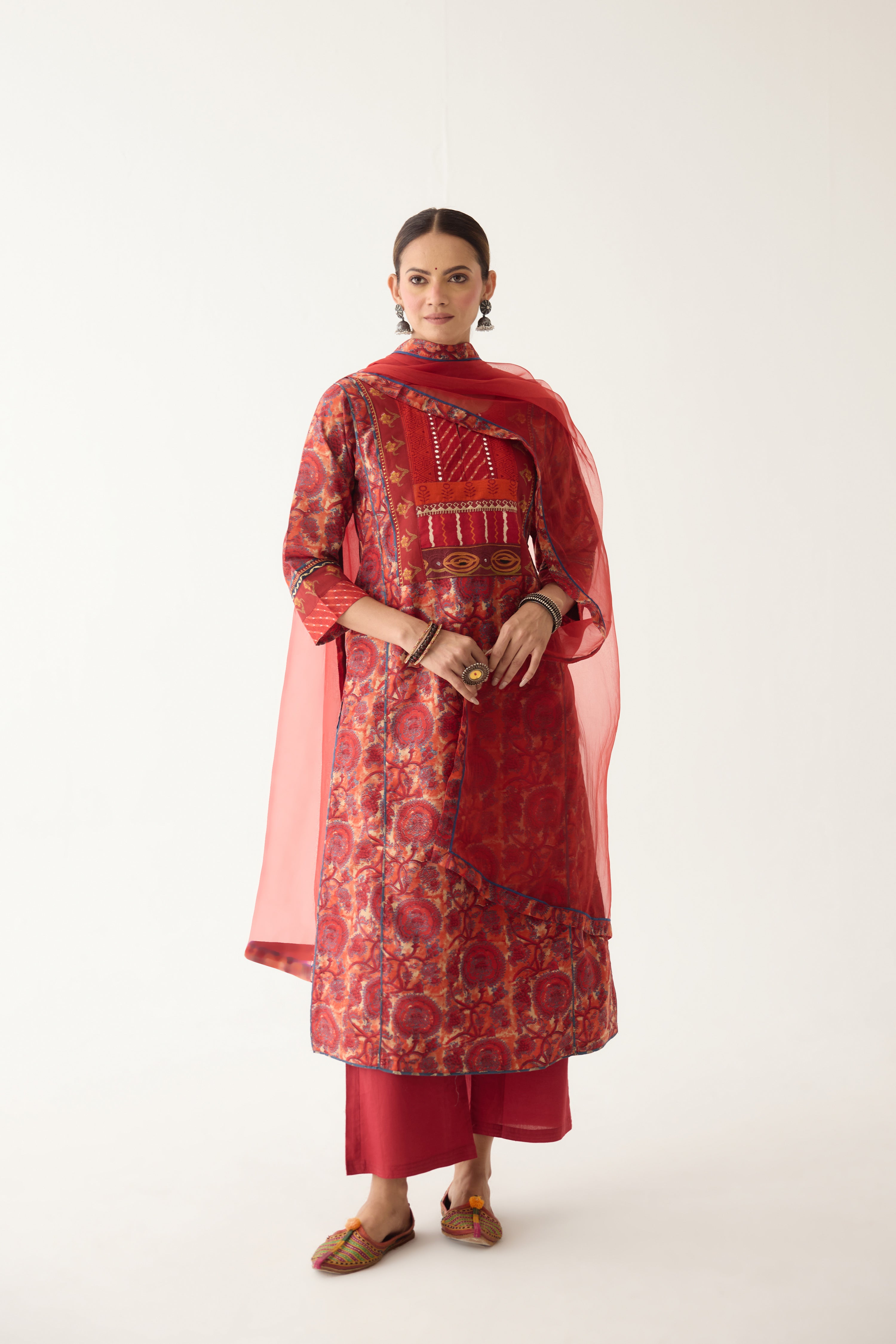 Rozana Kurta Red/ Orange (Set of 3) (9997127123243)