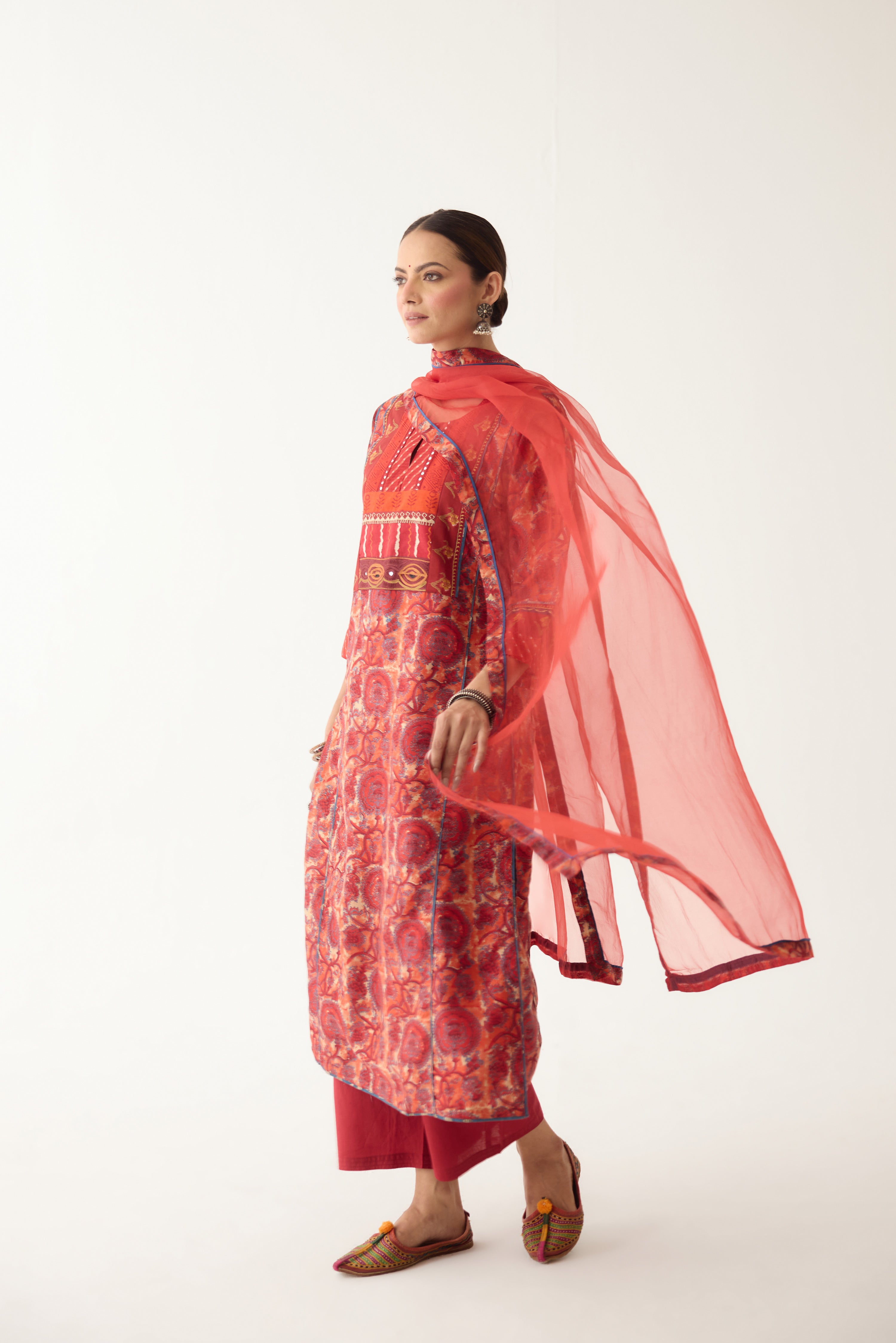 Rozana Kurta Red/ Orange (Set of 3) (9997127123243)