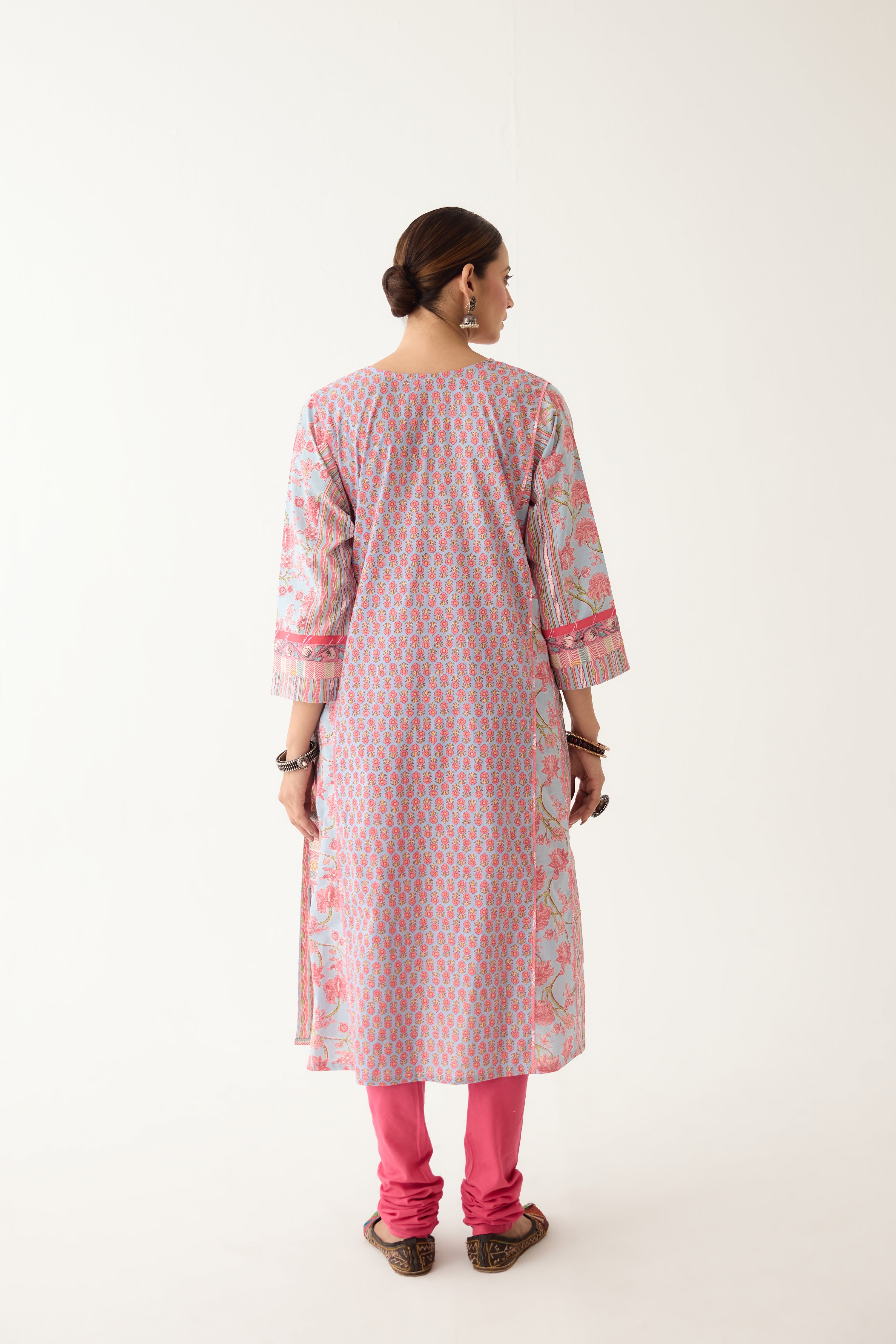 Adya Kurta Sky Blue/ Light Pink (Set of 3) (9996399477035)