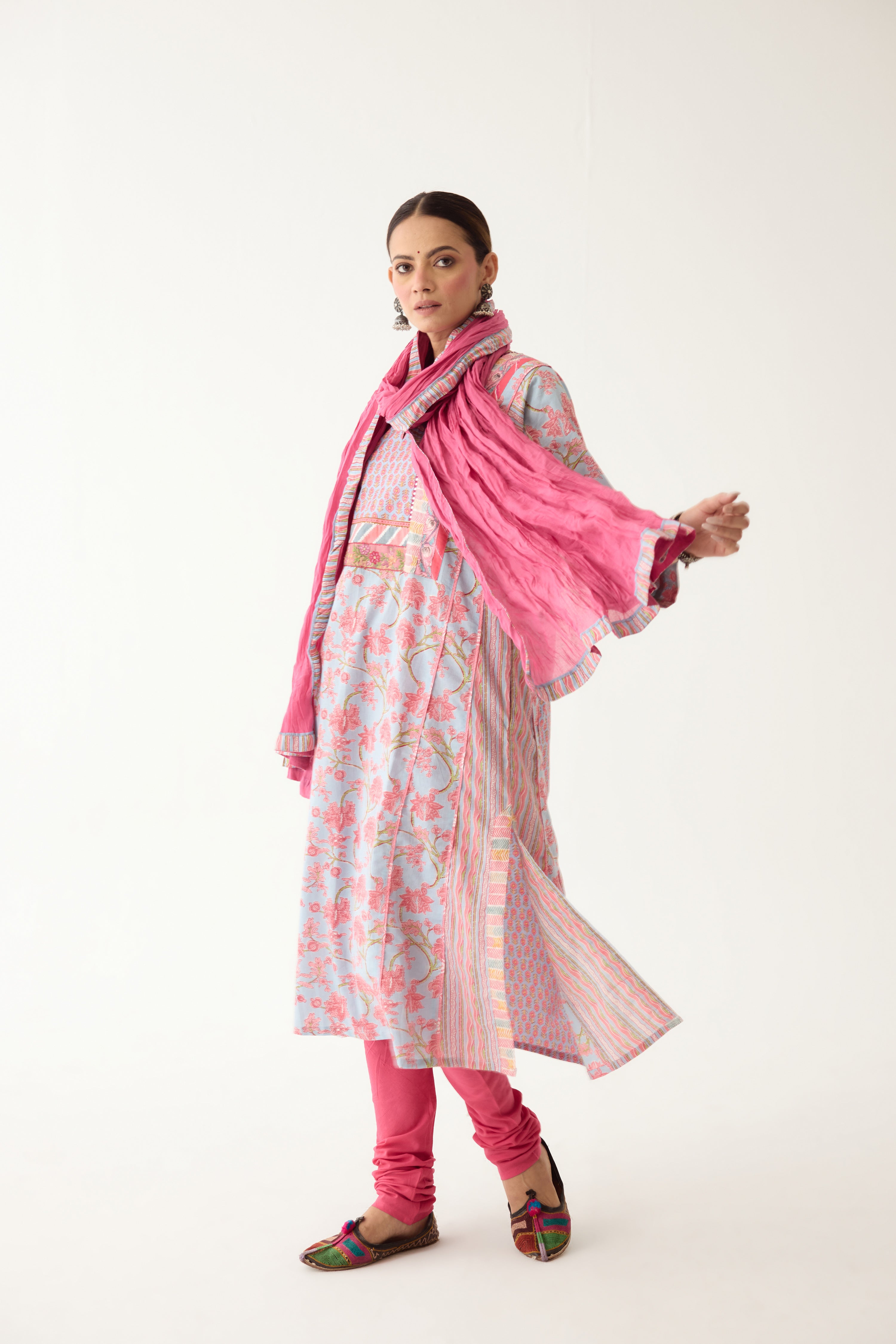 Adya Kurta Sky Blue/ Light Pink (Set of 3) (9996399477035)