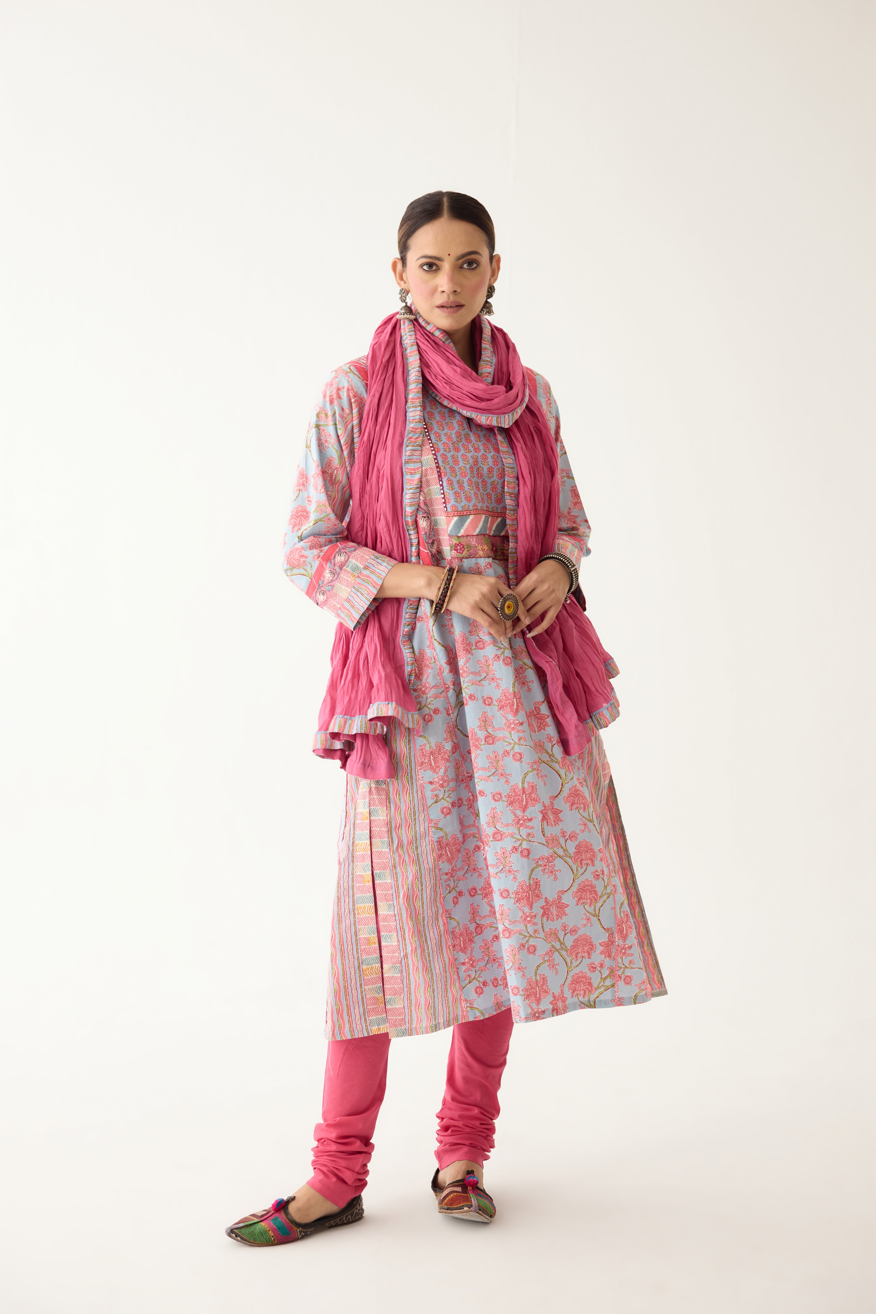 Adya Kurta Sky Blue/ Light Pink (Set of 3) (9996399477035)