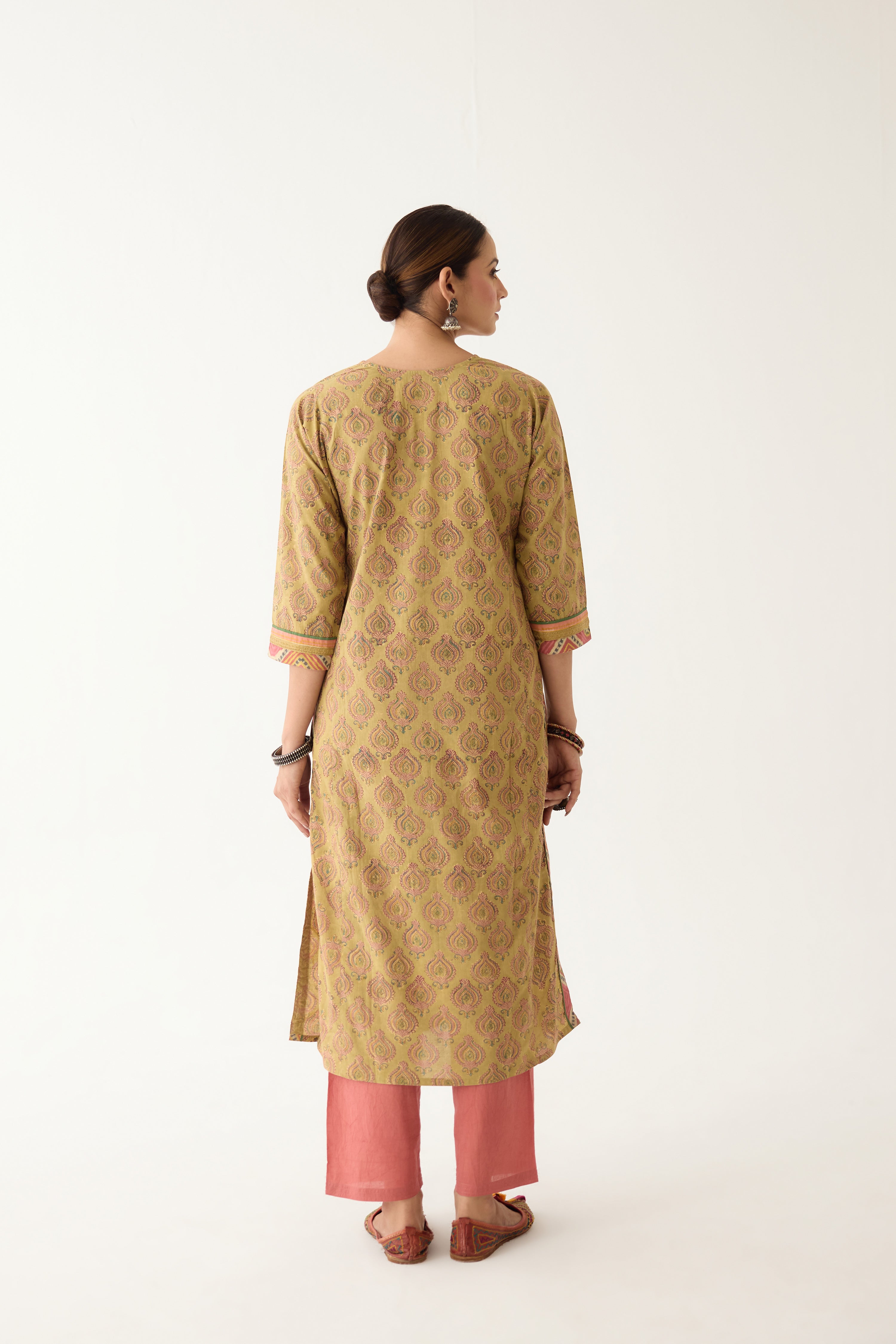 Rozana Kurta Pista Green / Peach (Set of 3) (9996248383787)