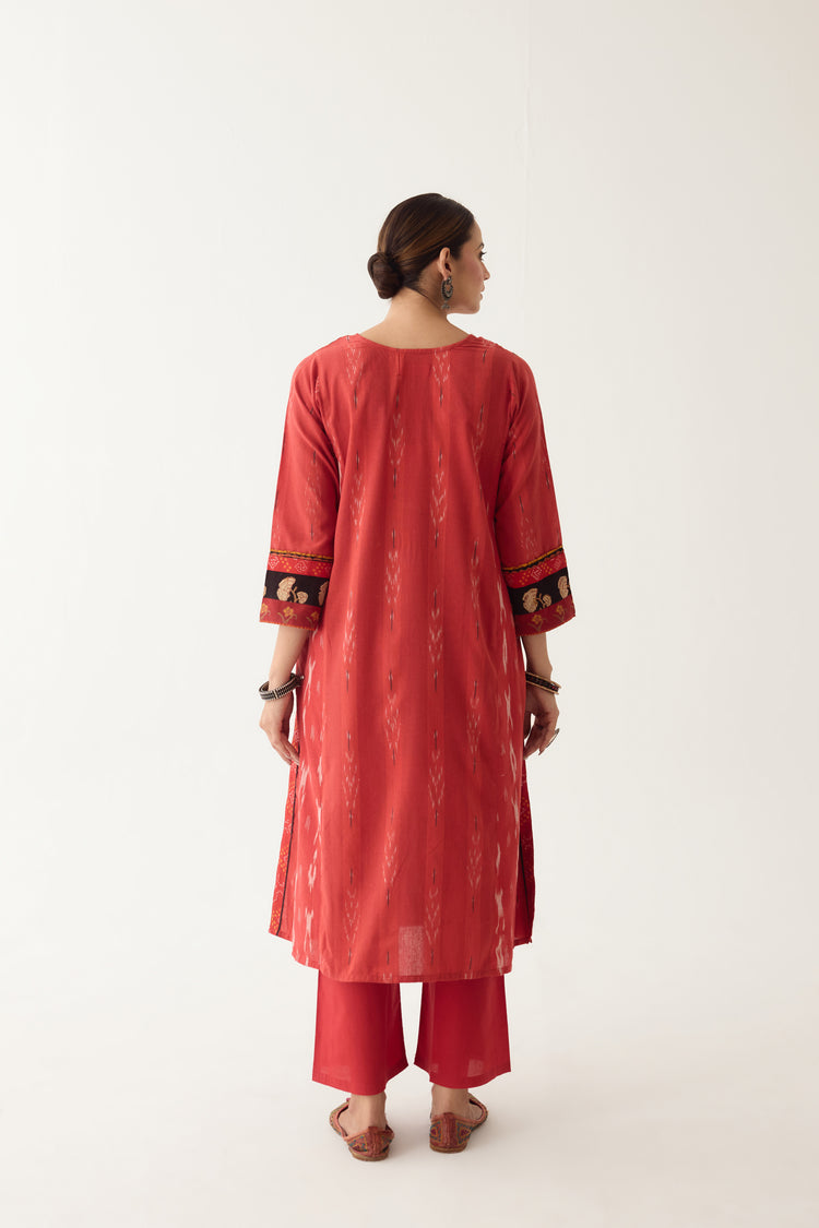 Rozana Kurta Red/ Orange (Set of 3) (9996724797739)