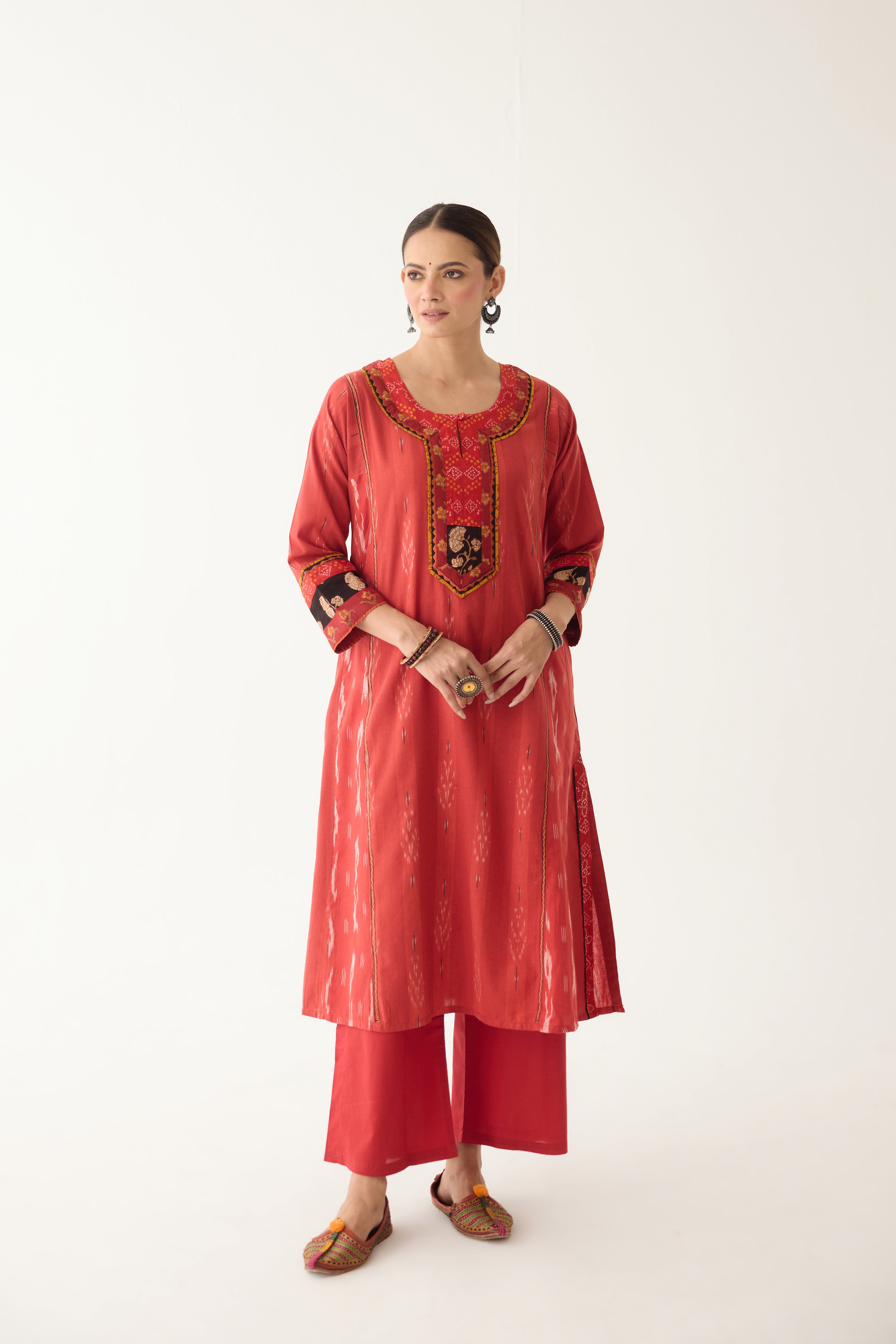 Rozana Kurta Red/ Orange (Set of 3) (9996724797739)