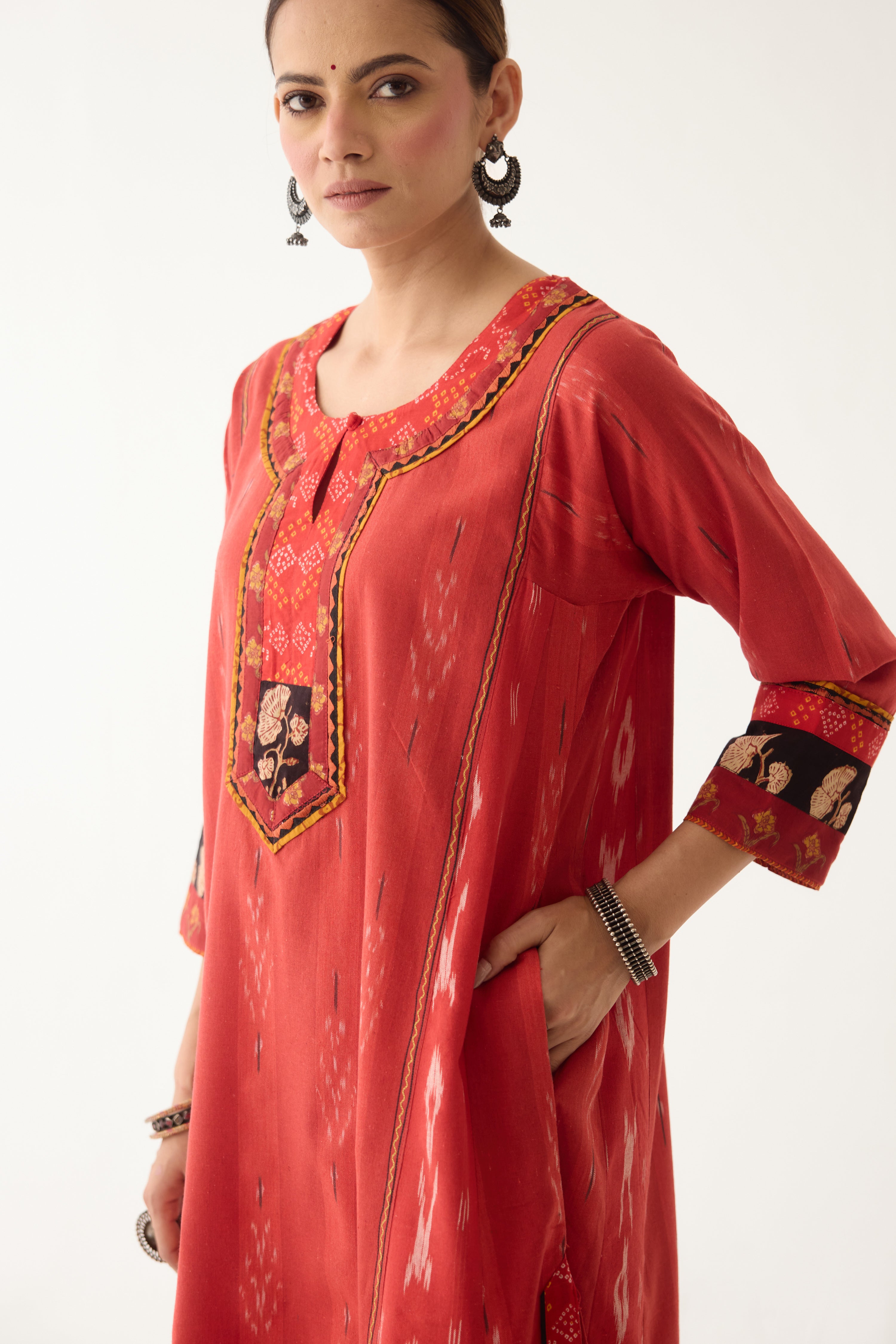 Rozana Kurta Red/ Orange (Set of 3) (9996724797739)