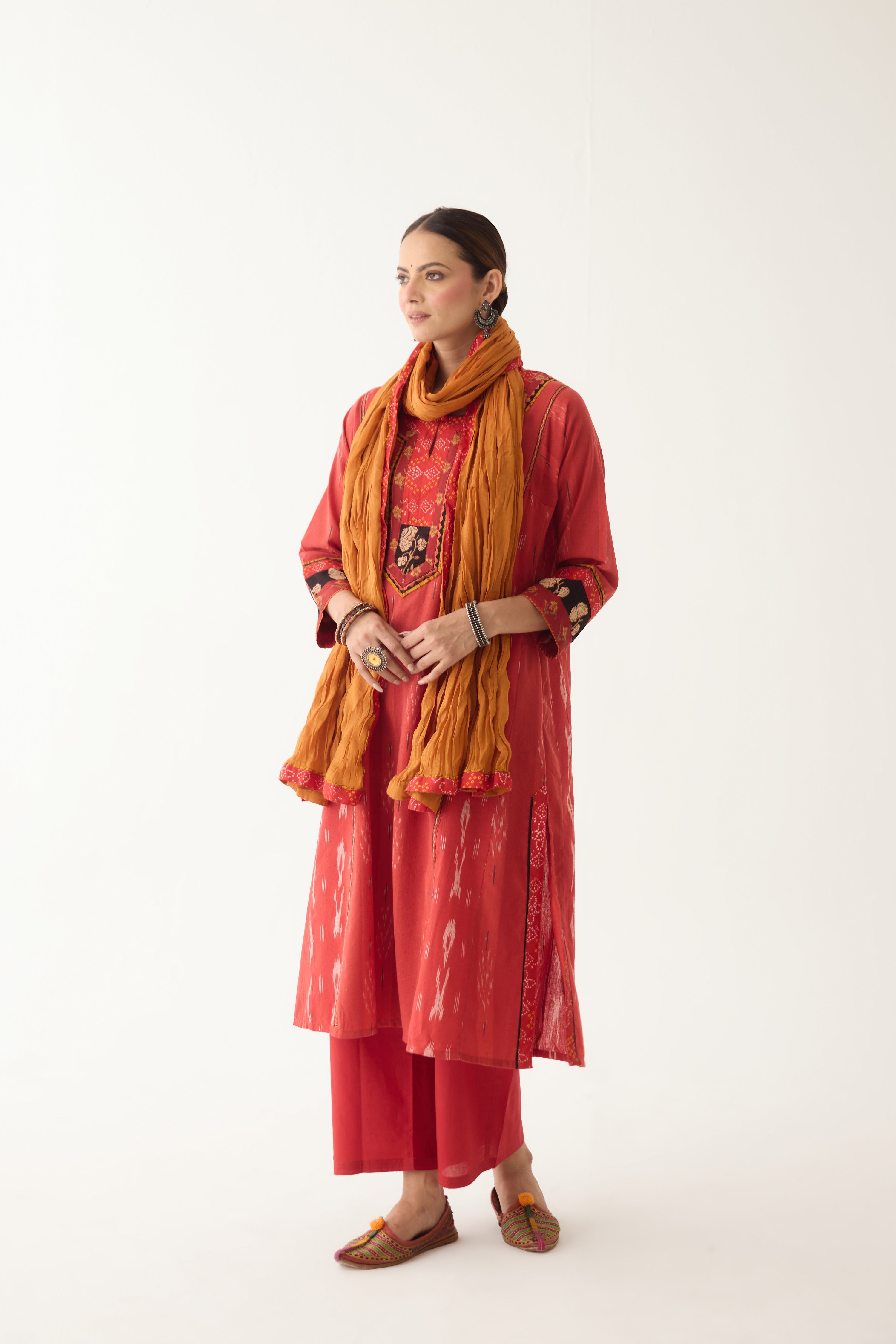 Rozana Kurta Red/ Orange (Set of 3) (9996724797739)
