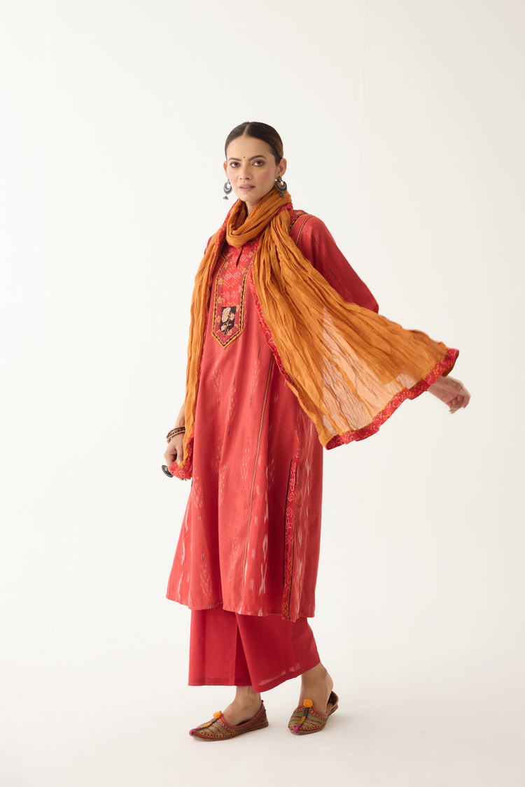 Rozana Kurta Red/ Orange (Set of 3) (9996724797739)