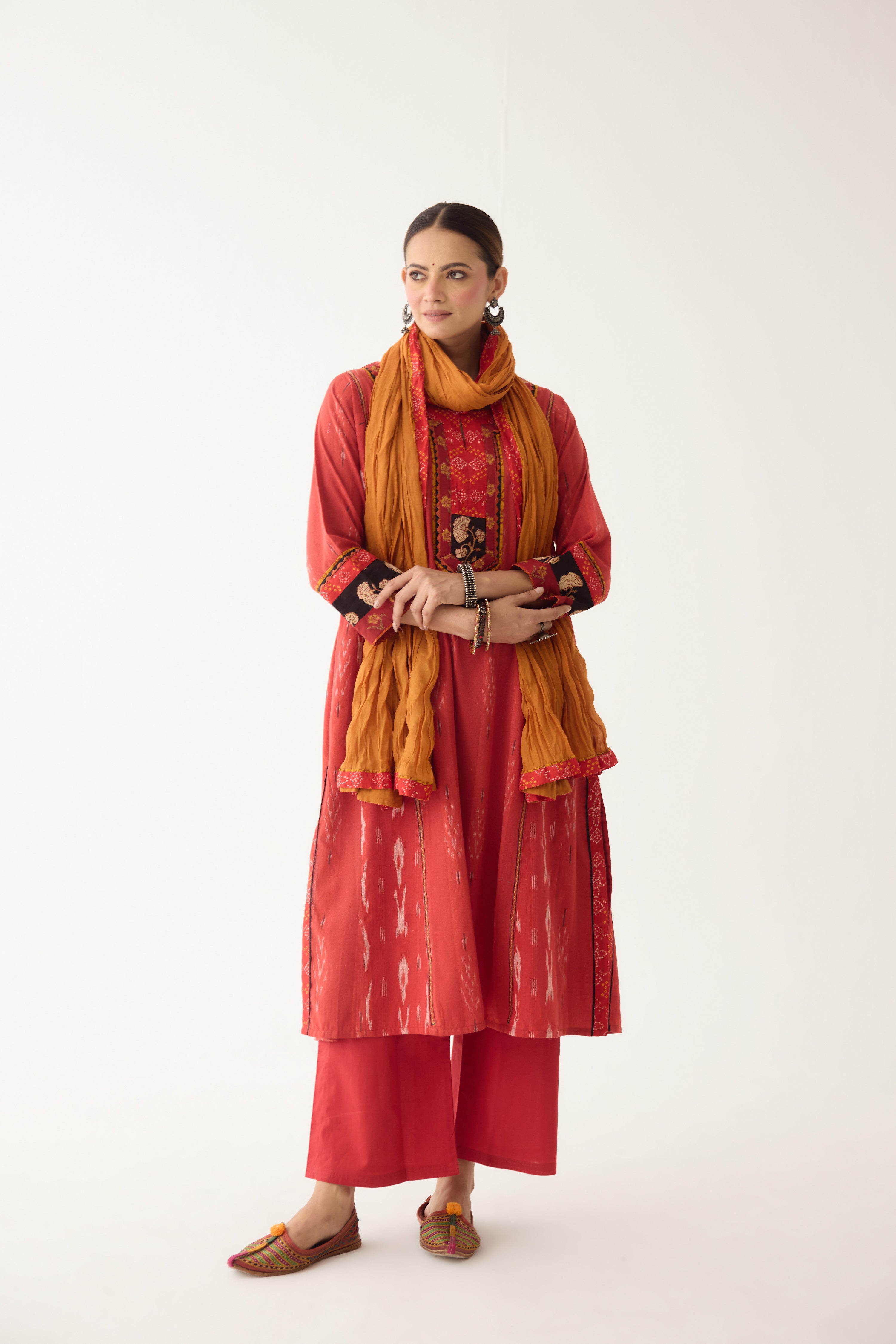 Rozana Kurta Red/ Orange (Set of 3) (9996724797739)