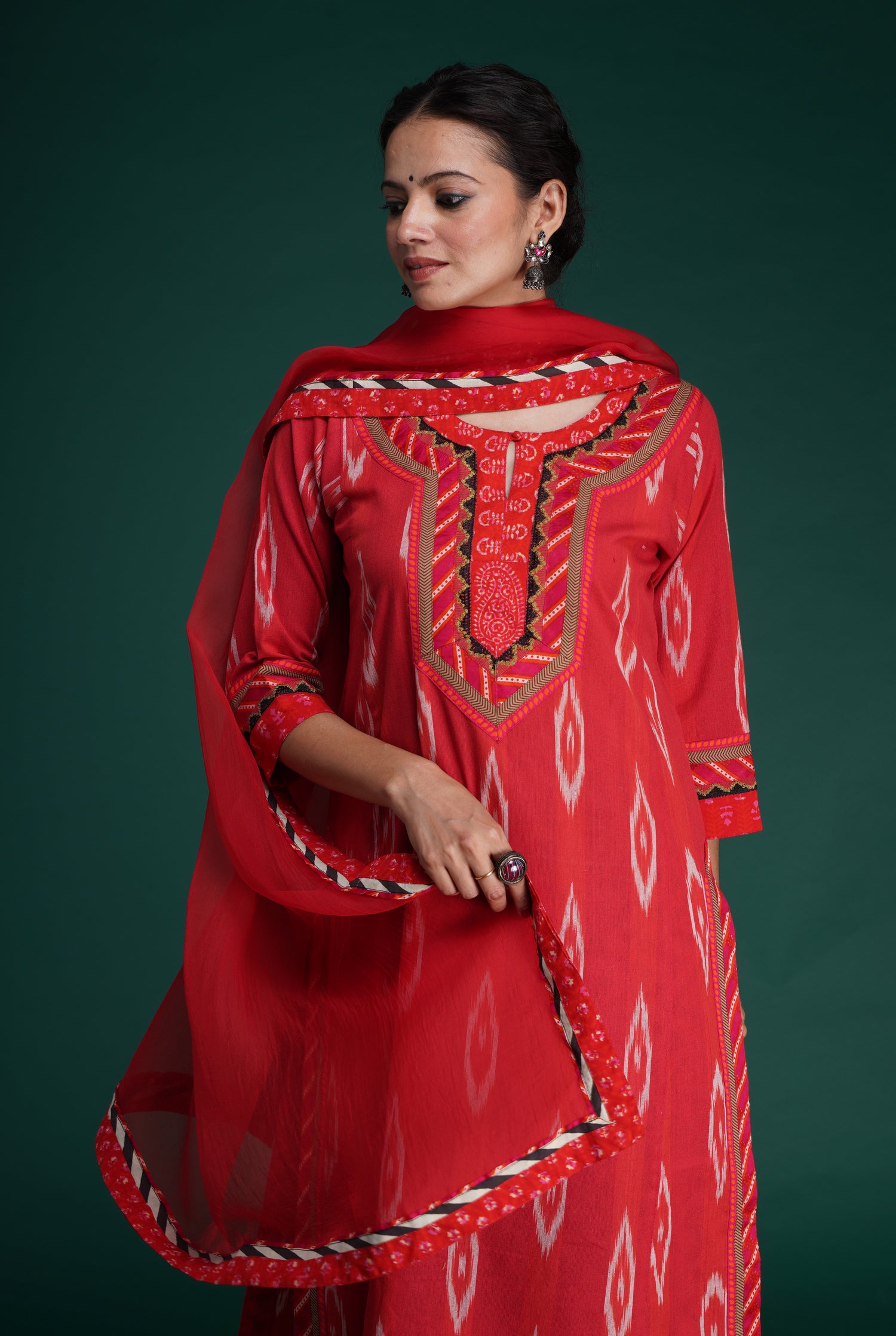 Rozana Chiffon Dupatta Crimson (7153484300335)