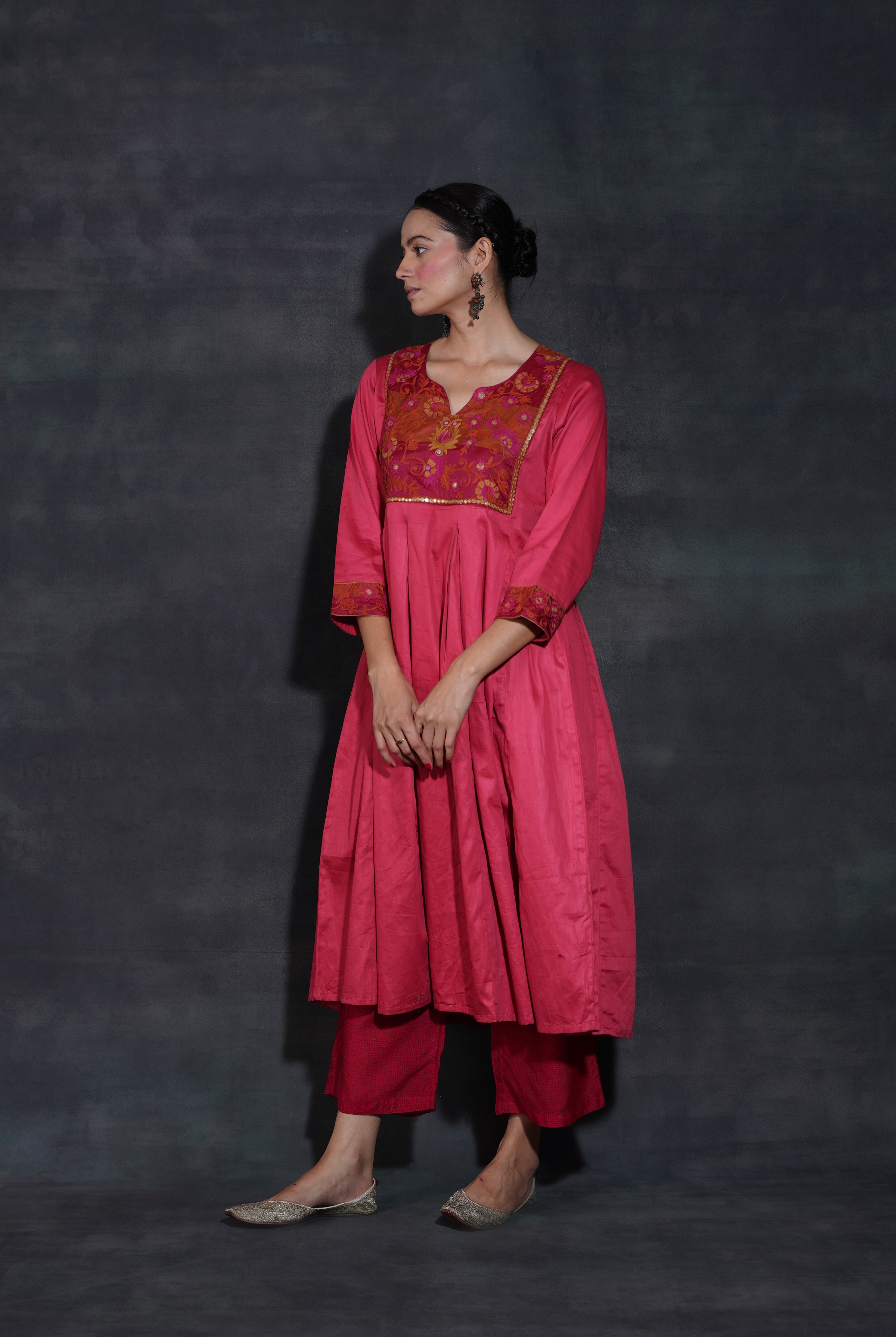 Tashi Kurta Crimson Pink (7152938713135)