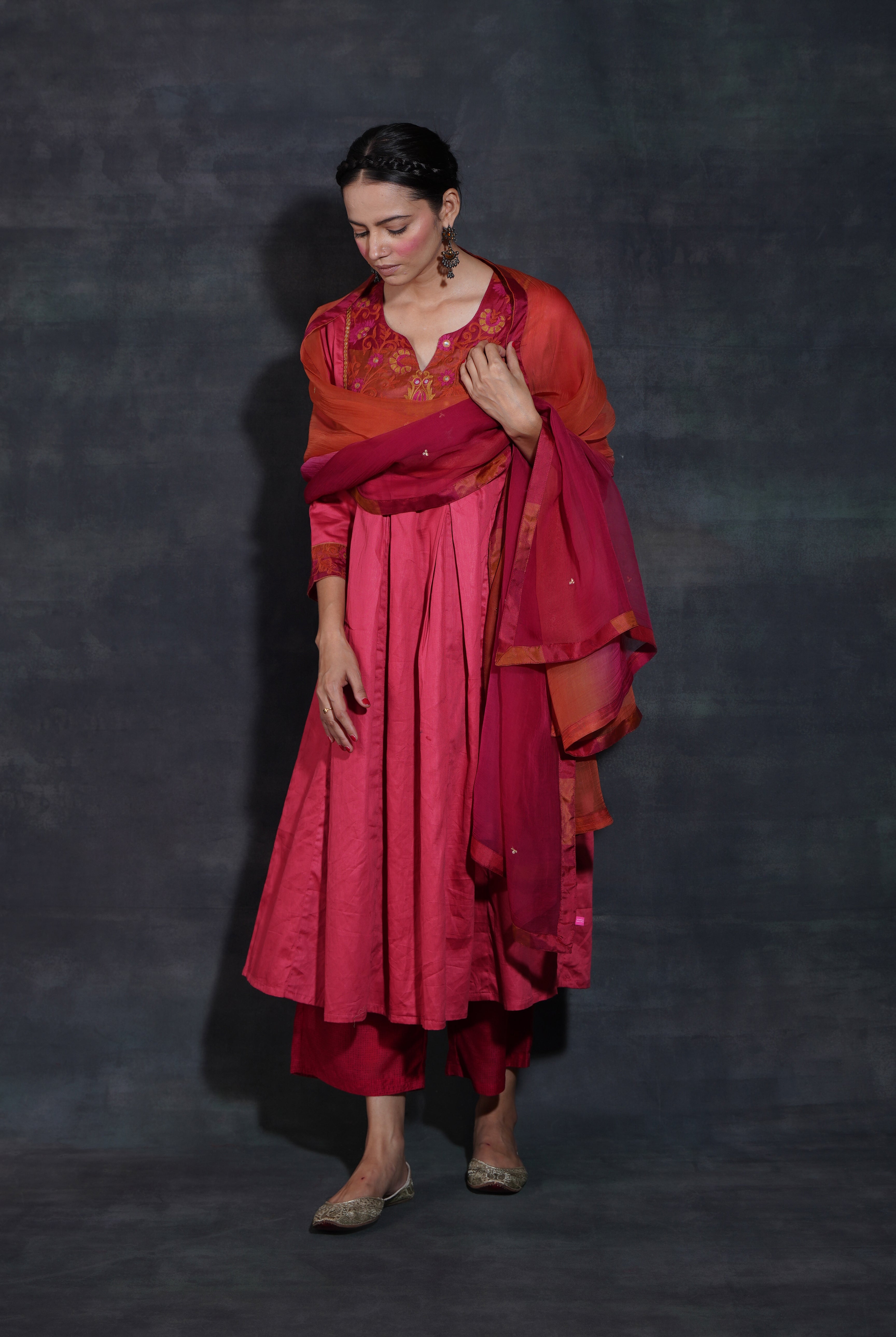 Tashi Kurta Crimson Pink (7152938713135)