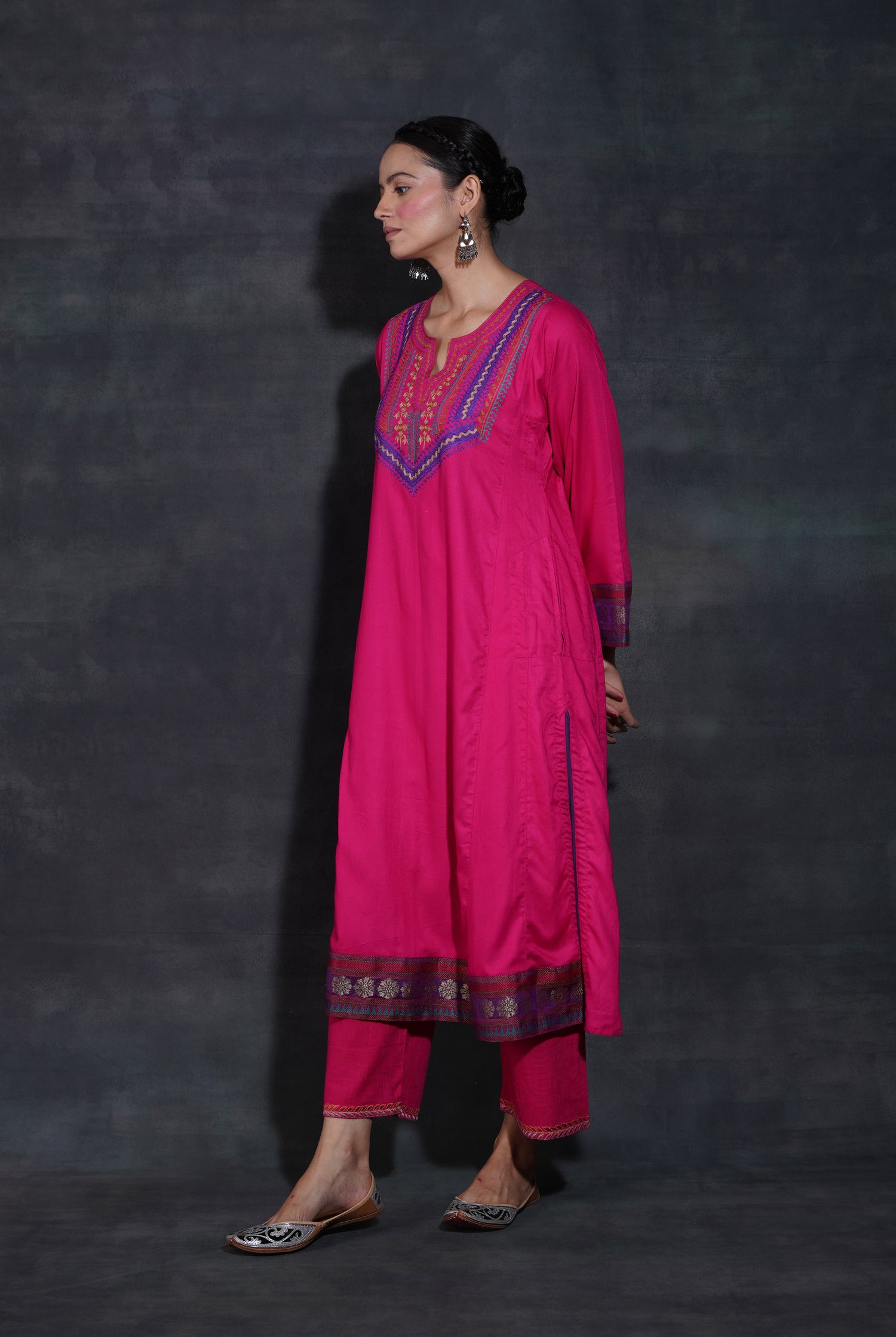 Tulsi Kurta Hot Pink (7152938811439)