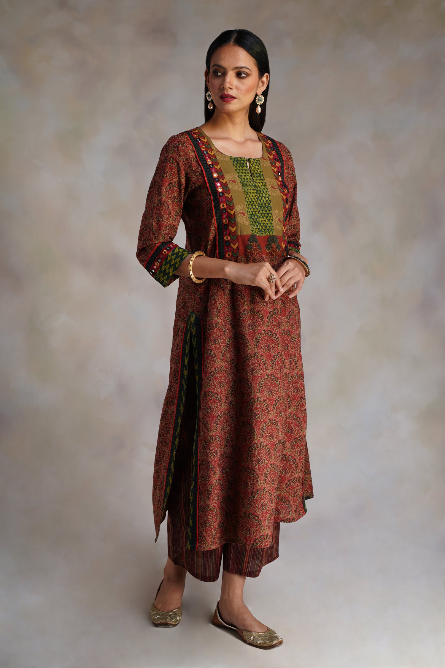 Rozana Pants Raya Rust Wine (6755842523183)