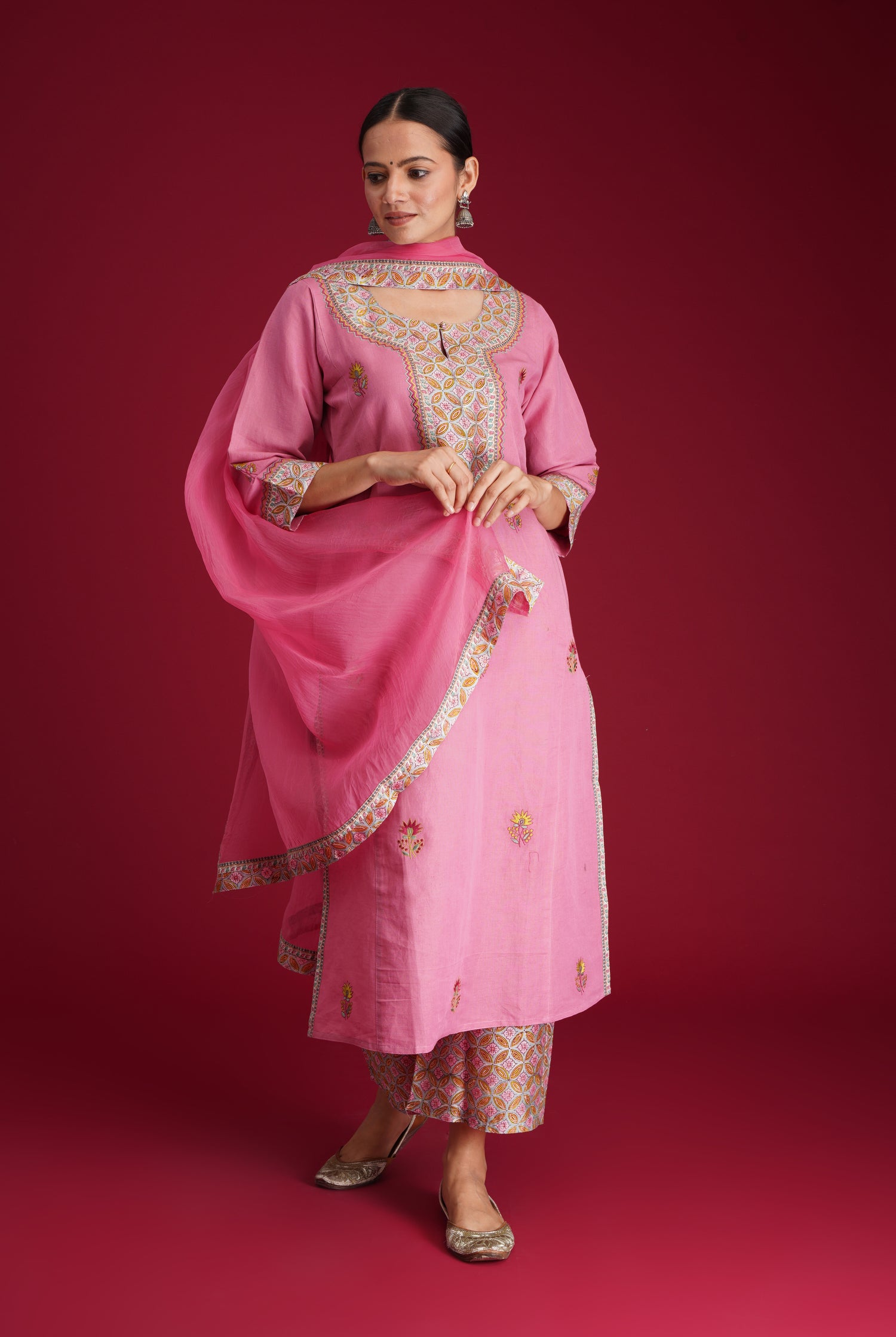 Rozana Chiffon Dupatta Blush Pink (7135735316527)
