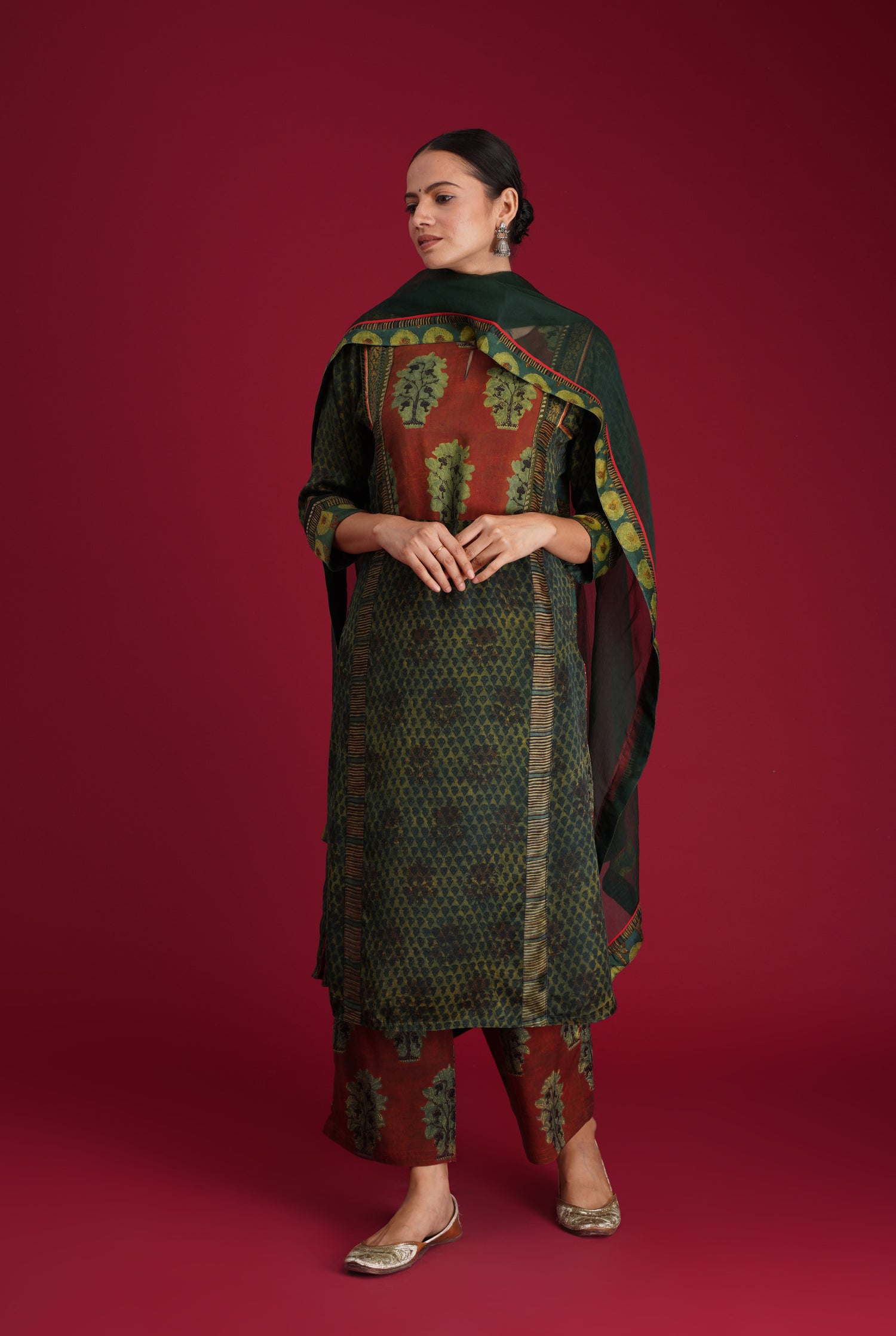 Rozana Chiffon Dupatta Bottle Green (7135738691631)