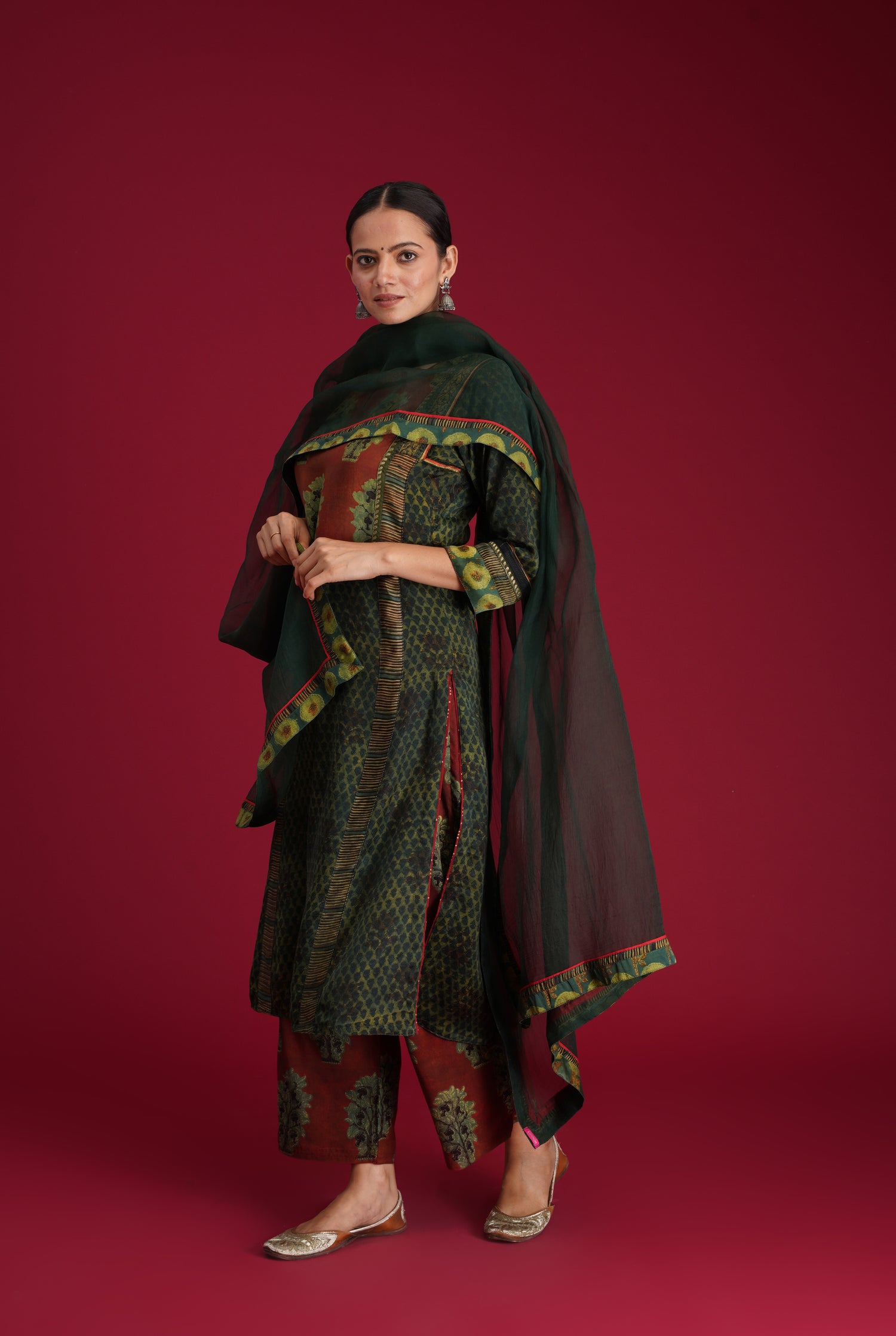 Rozana Chiffon Dupatta Bottle Green (7135738691631)