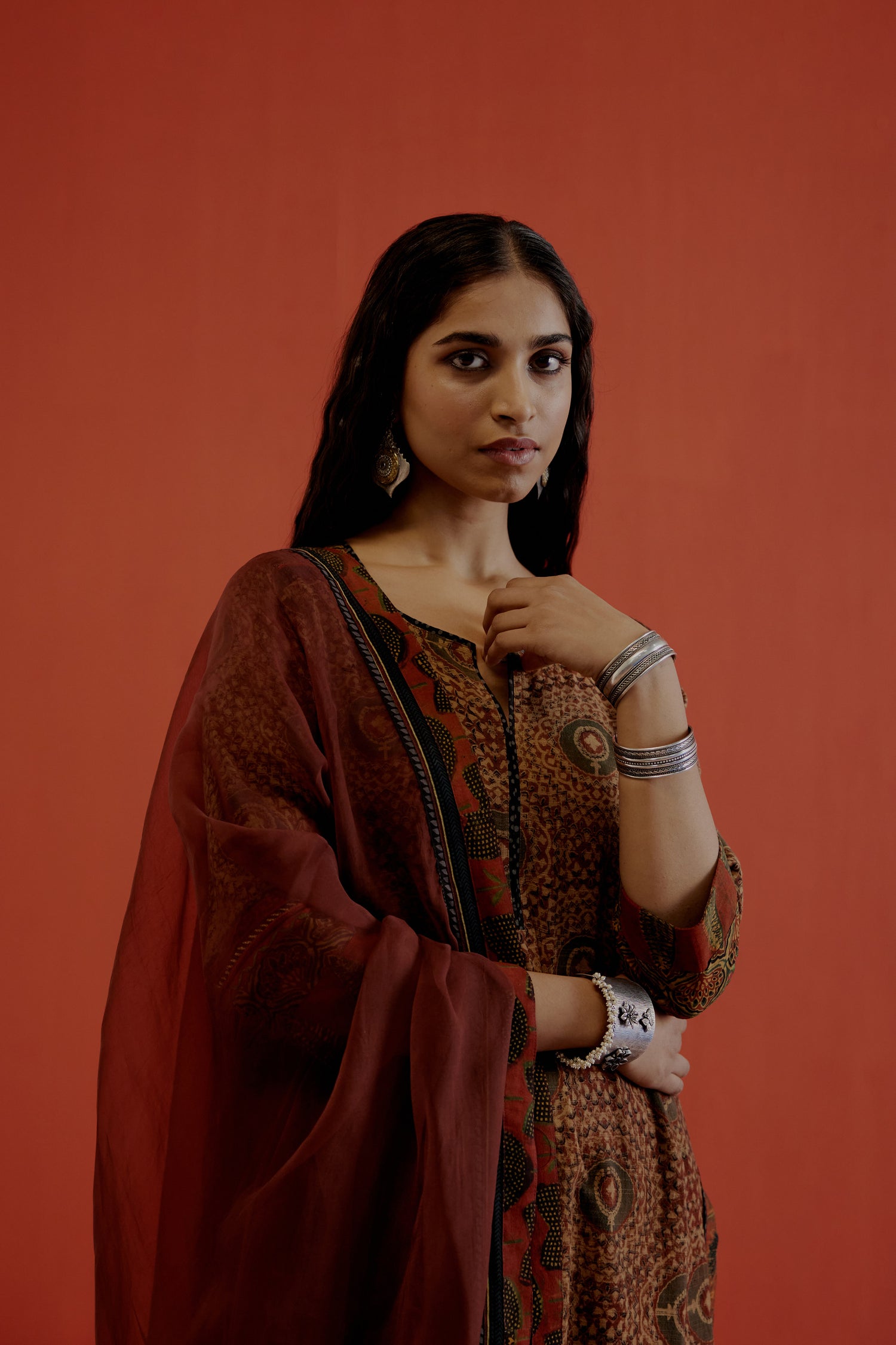 Rozana Chiffon Dupatta Red (8019601359147)
