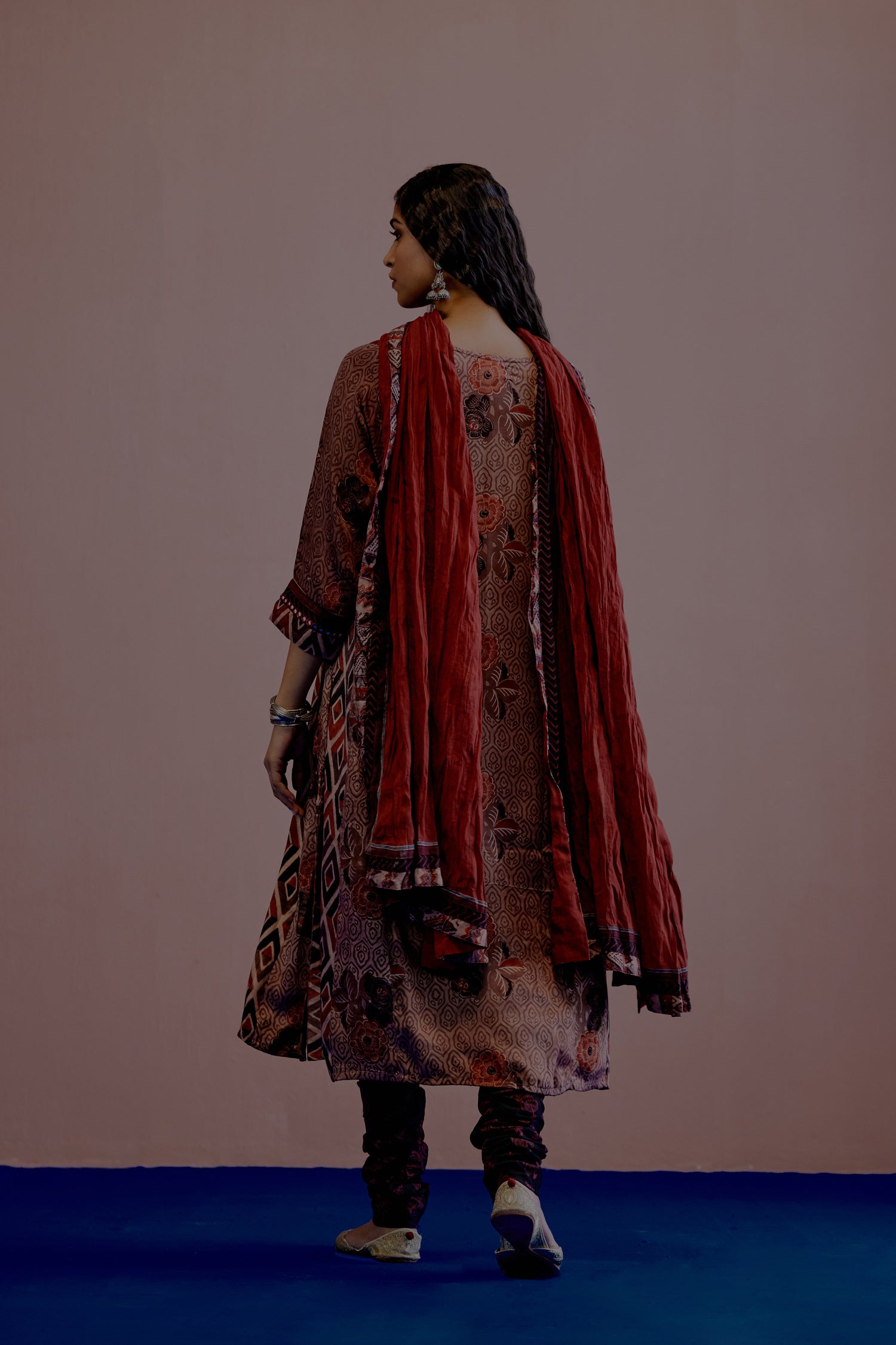 Rozana Cotton Crinkled Indira Dupatta Maroon (8019748880683)