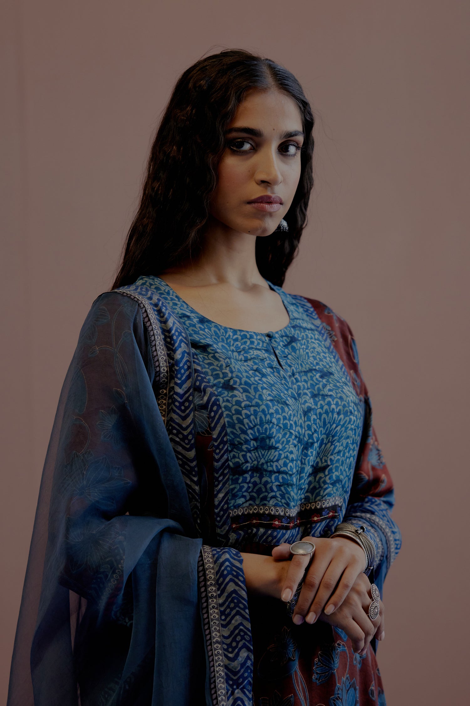 Rozana Chiffon Dupatta Blue (8019698942251)